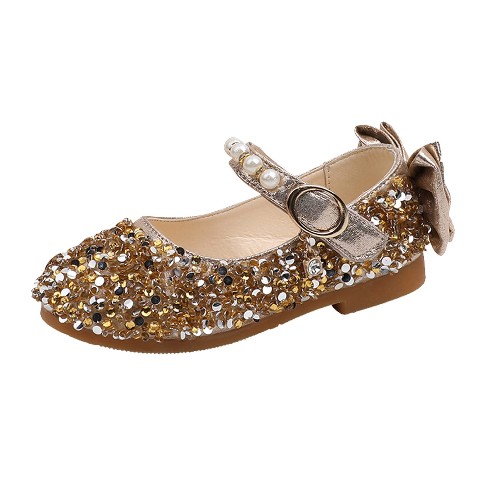 **Princess Bowknot Sandals for Girls – Sparkly Pearl Dance Shoes for Toddlers & Kids – Perfect for Ballet, School, and Special Occasions**