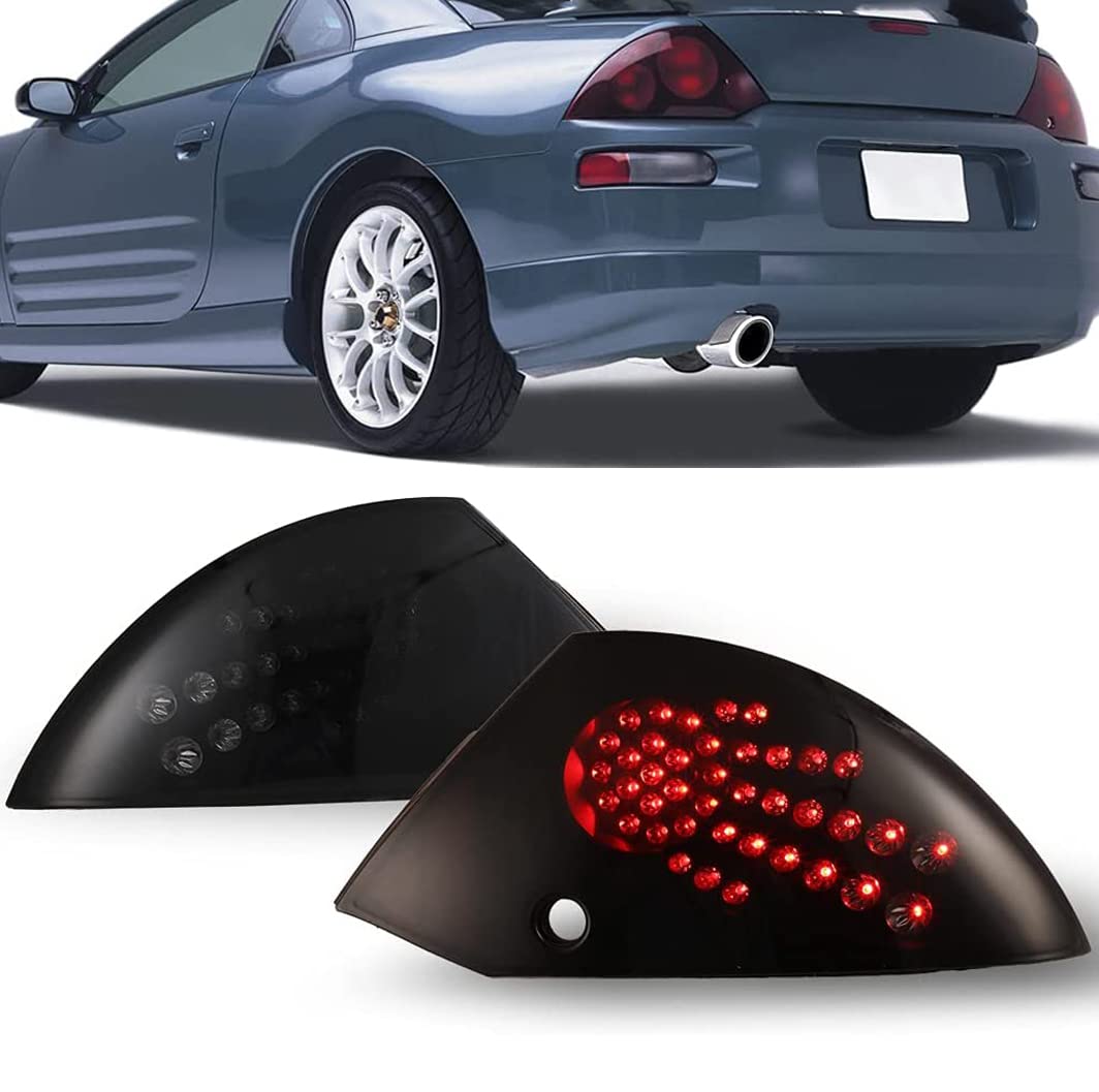 Winjet LED Tail Lights Assembly for 2000-2005 Mitsubishi Eclipse - Pair with LED Turn Signal, Brake Lights & DRL - High-Definition Lenses - Passenger & Driver Side - Perfect for Night Driving & Car Customization