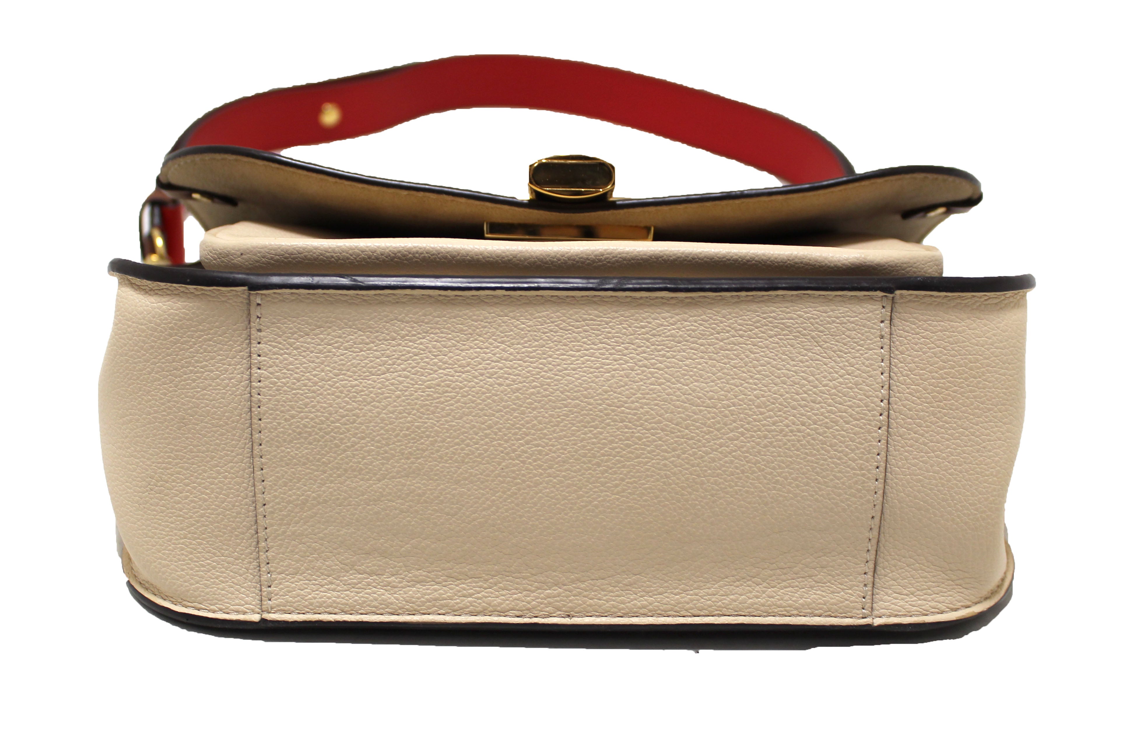 Authentic Louis Vuitton Monogram Canvas Vaugirard Handbag with Creme Leather Trim - Luxury Designer Shoulder Bag for Women, Perfect for Work, Travel & Everyday Use