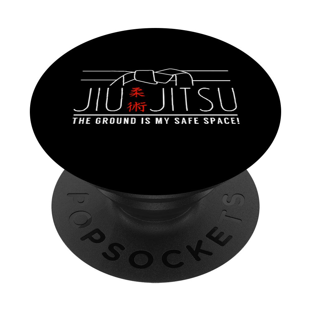 Funny 'Ground is my Safe Place' Brazilian Jiu Jitsu BJJ Gift - PopSockets Phone Grip & Stand for iPhone, Samsung & Tablets | Perfect for MMA Fans, BJJ Training & Martial Arts Enthusiasts