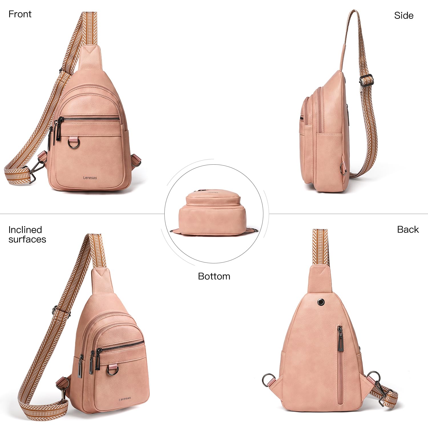 7L Vegan Leather Crossbody Sling Bag for Women & Men - Anti-Theft Fanny Pack, Shoulder Bag & Travel Backpack | Perfect for Gym, Hiking, Commuting & Daily Use