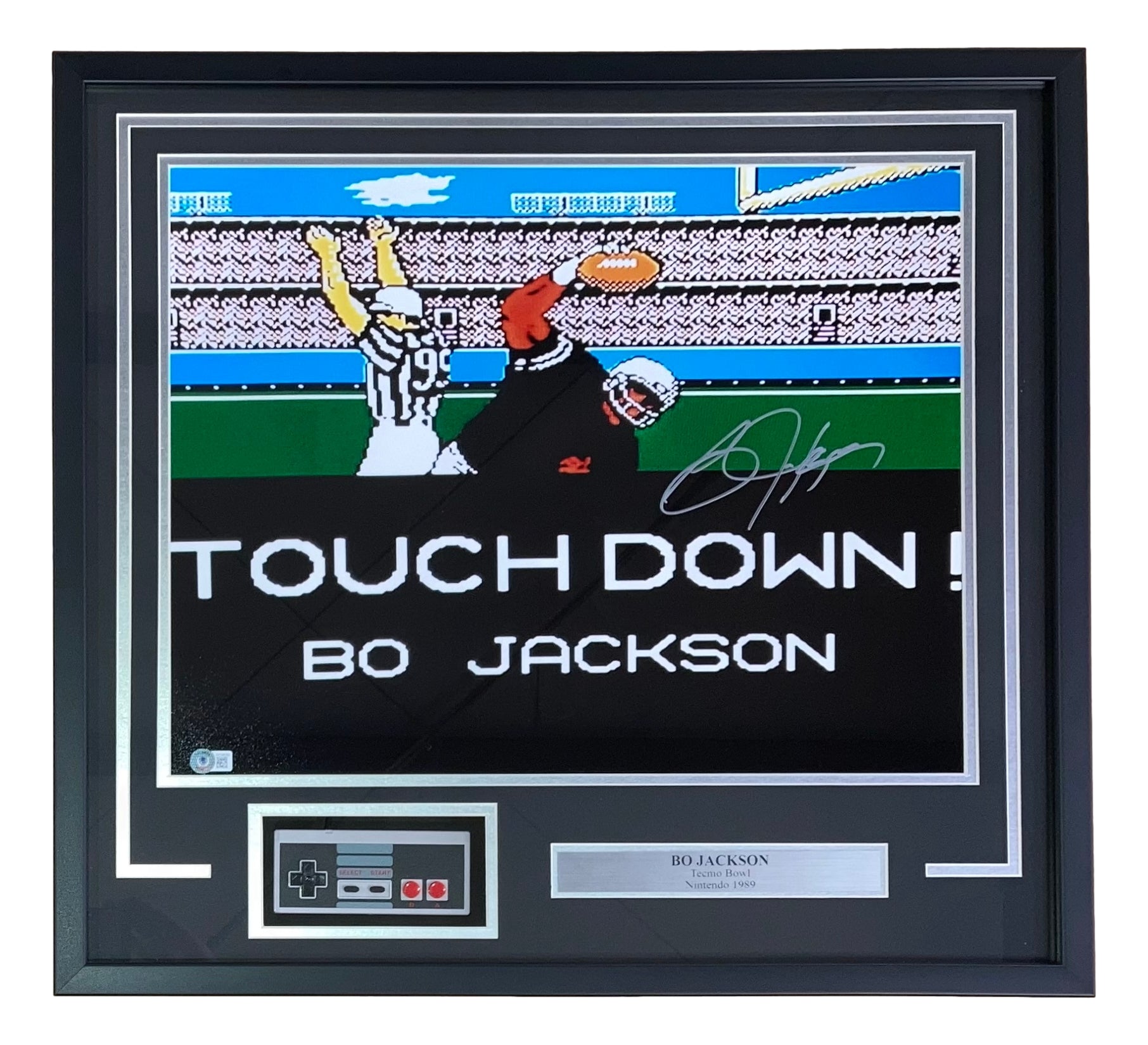 Bo Jackson Autographed Framed 16x20 Raiders Tecmo Bowl Photo with Game Controller - Limited Edition NFL Memorabilia for Sports Collectors & Man Cave Decor