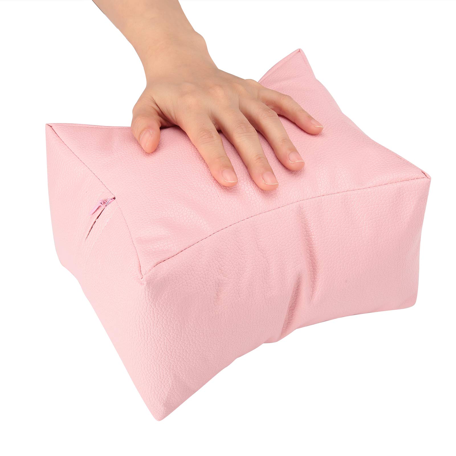 Premium PU Leather Manicure Hand & Foot Rest Pillow - Soft Cushion for Nail Art, Salon & Home Use - Ideal for Nail Technicians, Students & DIY Enthusiasts (Pink) - Perfect for Gel Polish, Acrylics & Pedicures