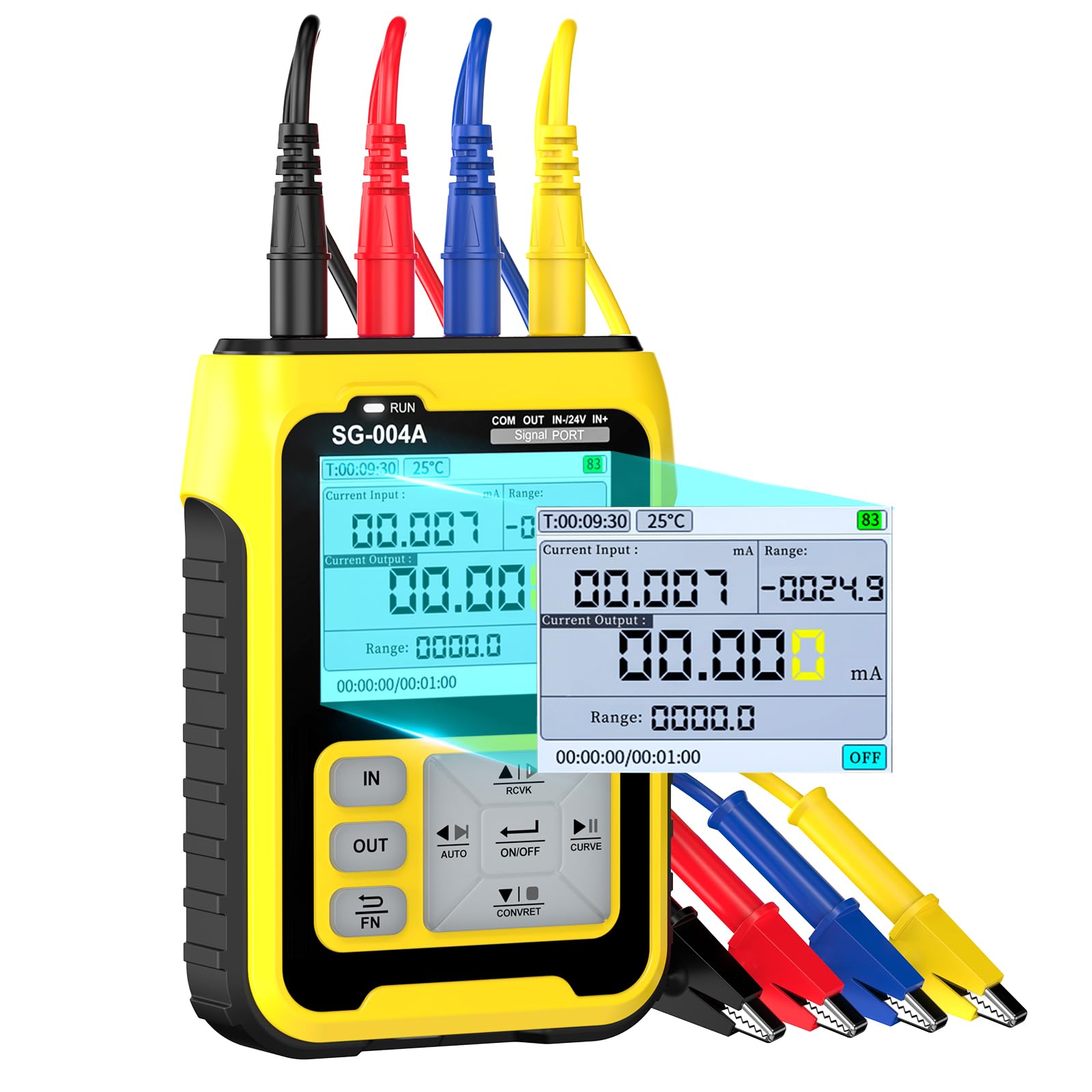 Upgraded SG-004A Signal Generator - Seesii 4-20mA 0-24V Adjustable Analog Current Voltage Simulator with Real-time Curve & Historical Data | Resistance Pressure Calibrator for Industrial Automation & Instrument Testing