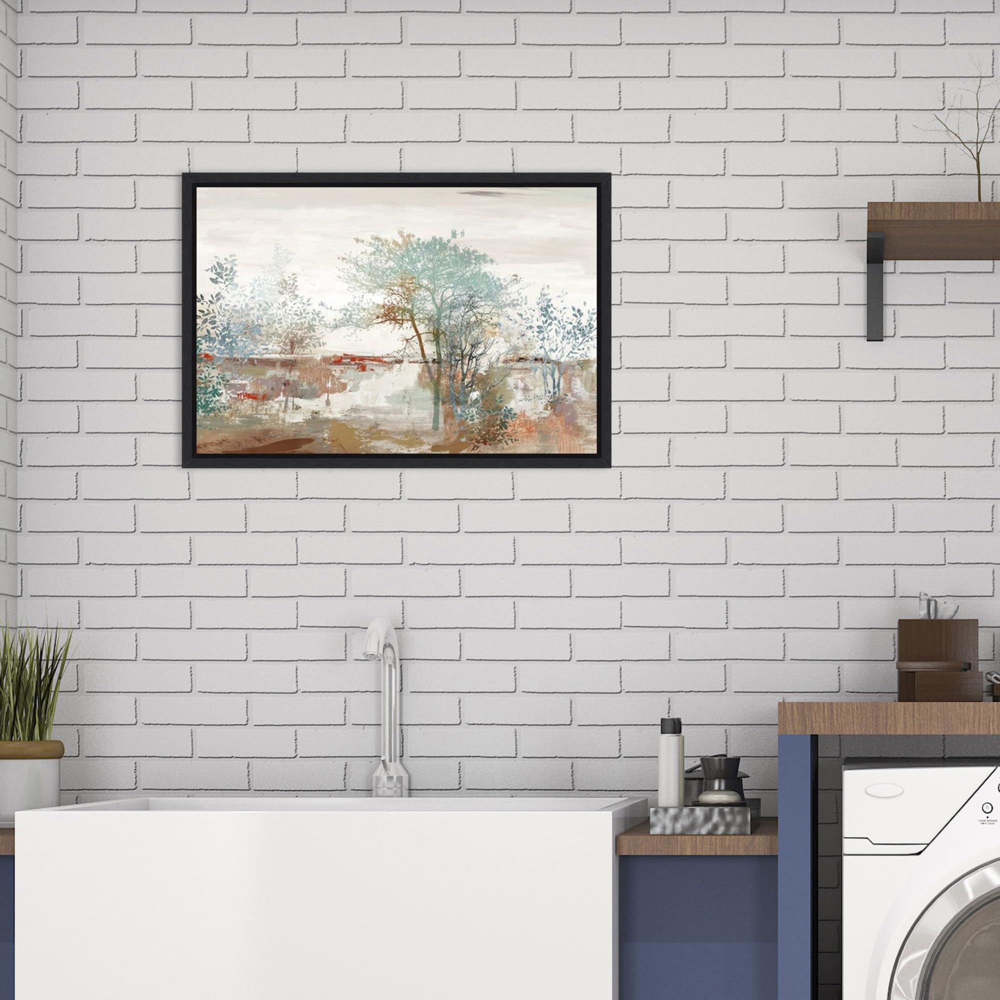 Amanti Art Framed Canvas Wall Art - 16x23 Autumn Silence Landscape Painting by Allison Pearce, Modern Framed Wall Decor for Living Room, Bedroom & Bathroom | Nature-Inspired Home Decor & Office Wall Art