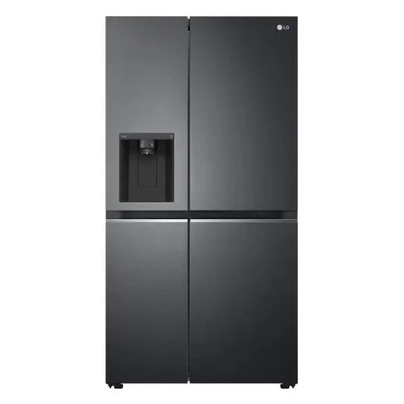 LG 635L Side by Side Refrigerator with Ice Maker - Matte Black Finish | Energy Efficient Large Capacity Fridge for Modern Kitchen & Family Use
