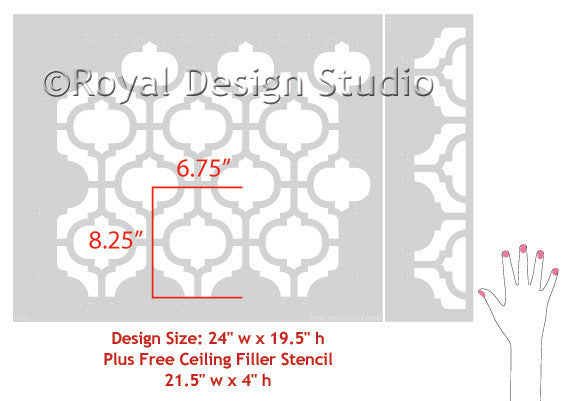 Casbah Trellis Moroccan Wall Stencil - DIY Home Decor, Geometric Wall Art, Arabic Pattern Template for Living Room, Bedroom & Nursery