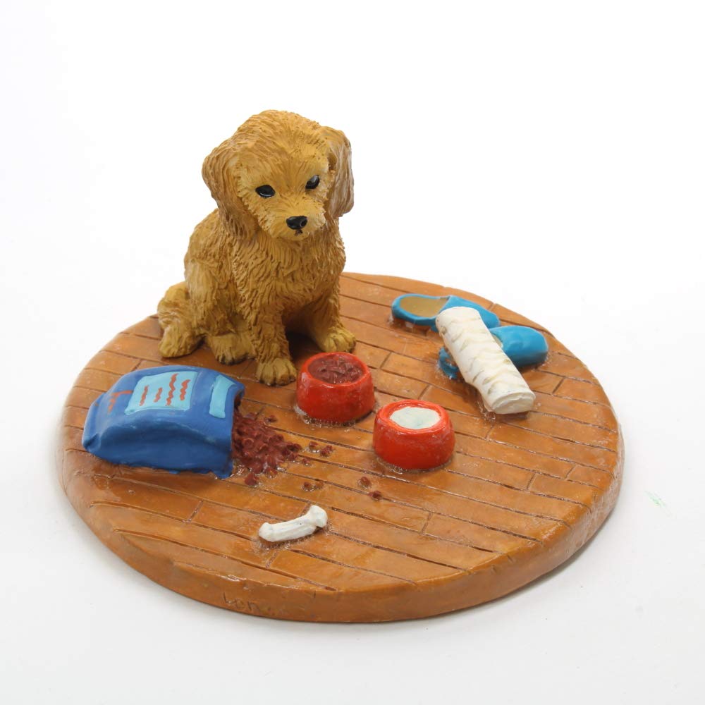 Collectible Goldendoodle Figurine - Adorable Lifelike Home Decor Statue for Desk, Nursery & Living Room | Conversation Concepts 'A Day at Home' Everyday Life Sculpture | Perfect Gift for Dog Lovers & Home Decoration