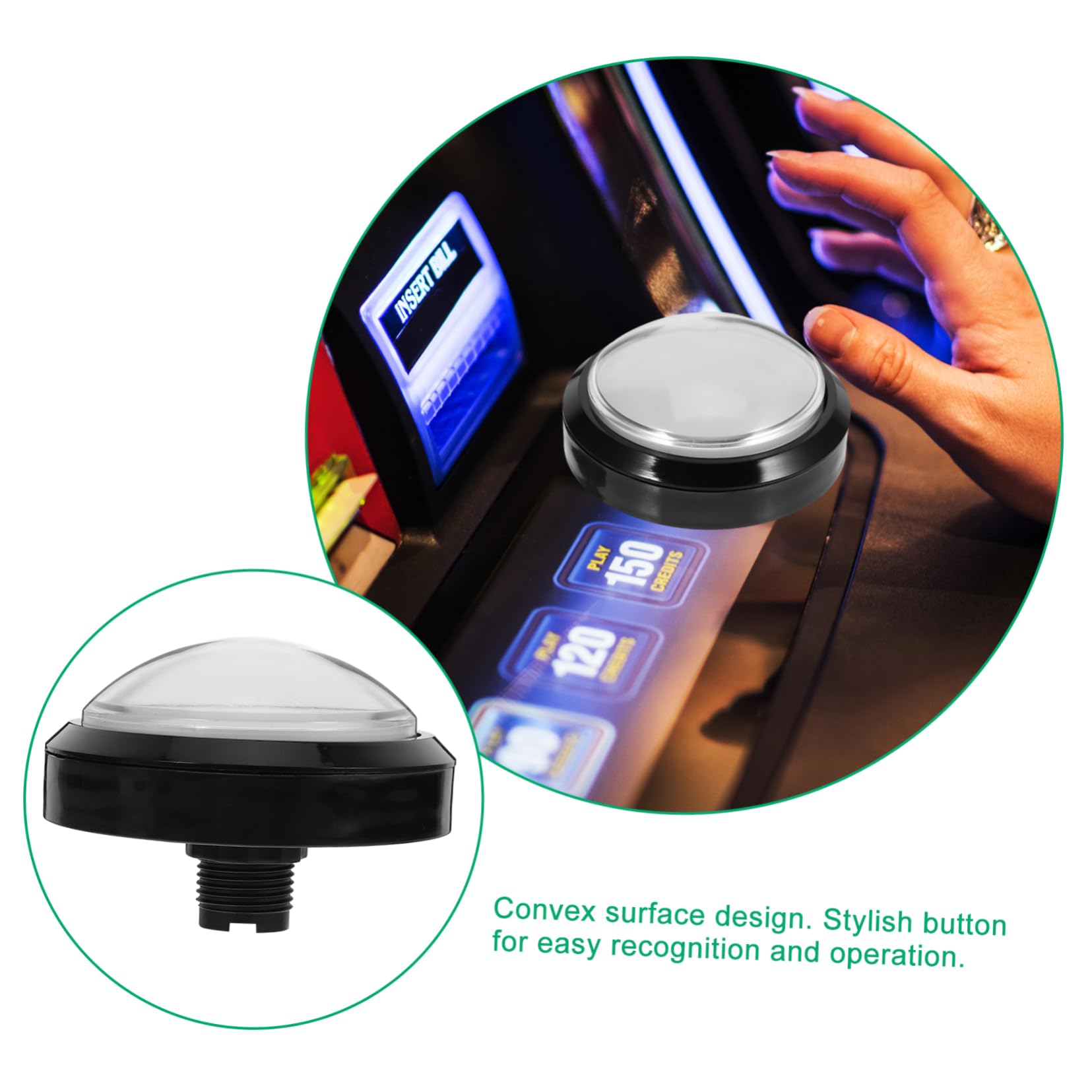 Replacement Push Button for Arcade Game Machines - Durable Plastic Gaming Button Accessory for DIY Repair & Custom Builds | Perfect for Arcade Cabinets, MAME Controllers & Retro Gaming Setups