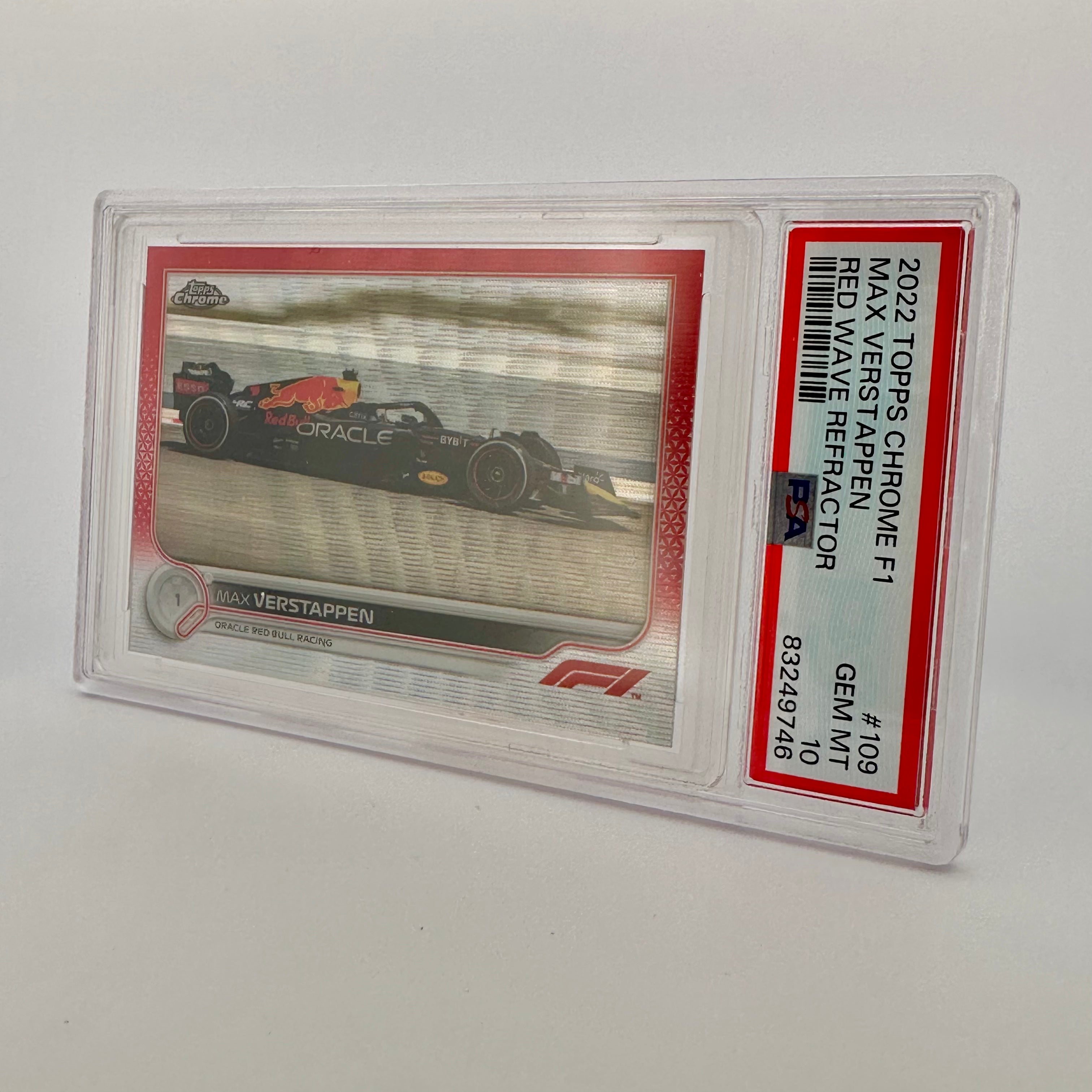 PSA 10 1/5 Max Verstappen #109 Red Wave Refractor Trading Card - Rare Collectible for F1 Fans, Sports Memorabilia & Investment