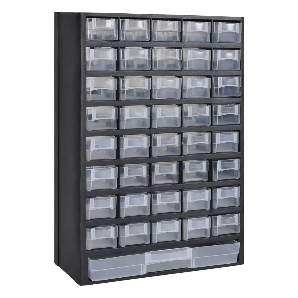 POCREATION 41-Drawer Plastic Parts Storage Cabinet - Organizer for Hardware, Crafts, Small Items - Perfect for Workshop, Garage & DIY Projects