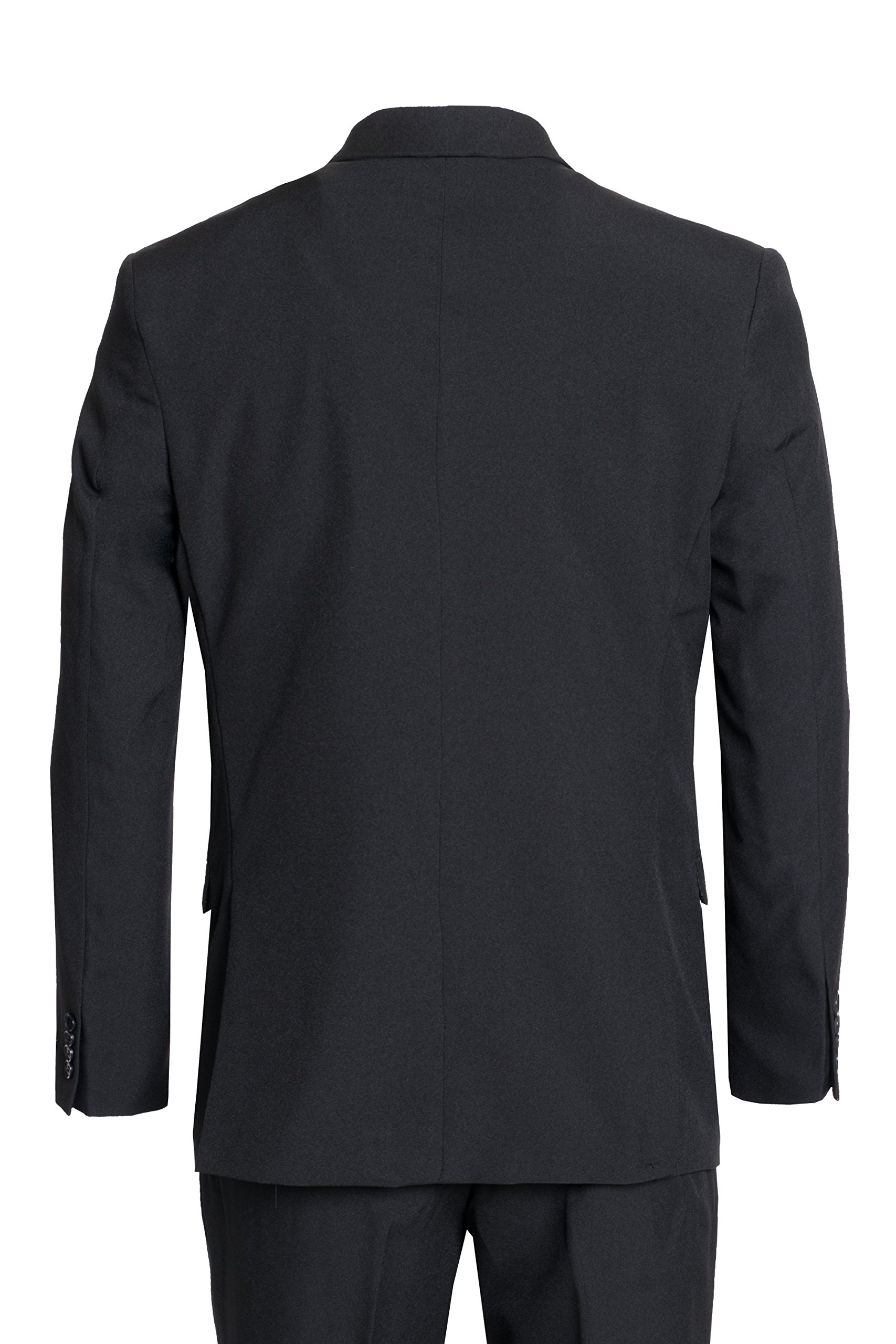 Stylish Men's Modern Fit Black Two-Button Suit Set with White Dress Shirt & Black Necktie - Perfect for Weddings, Business Meetings & Formal Events