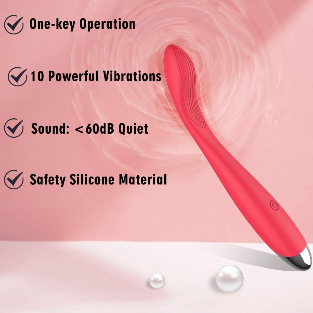 Premium Clitoral & G-Spot Vibrator for Women - 10 Powerful Vibration Modes, Waterproof, USB Rechargeable Adult Sex Toy | Perfect for Solo Play & Couples Intimacy (Red)