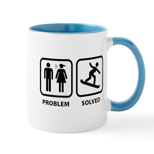 White/Blue Inside - Problem Solved Snowboarding Mug