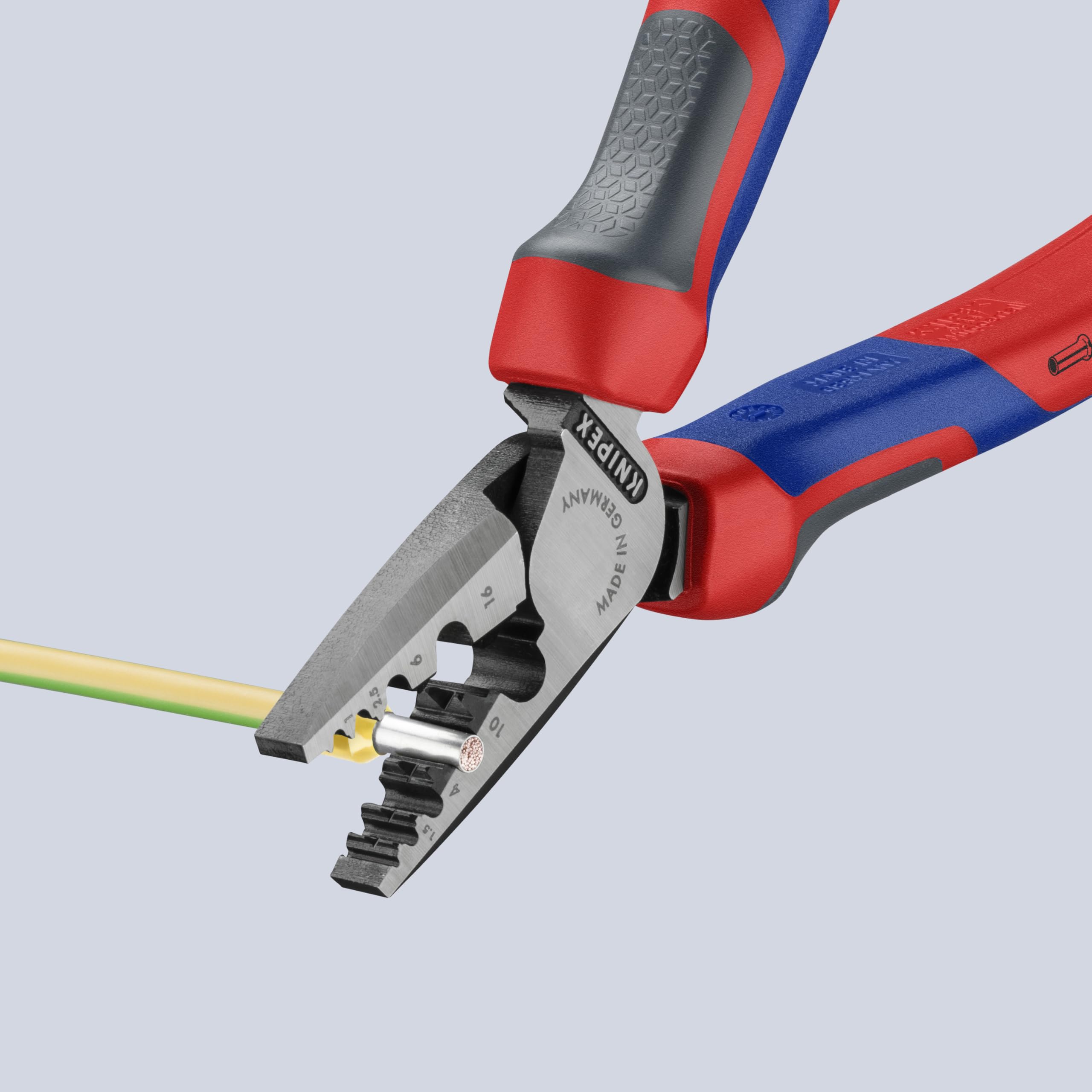 KNIPEX Red Crimping Pliers for Wire Ferrules - Professional Electrical Tool for Secure Connections | Ideal for DIY, Home Wiring & Industrial Electrical Work