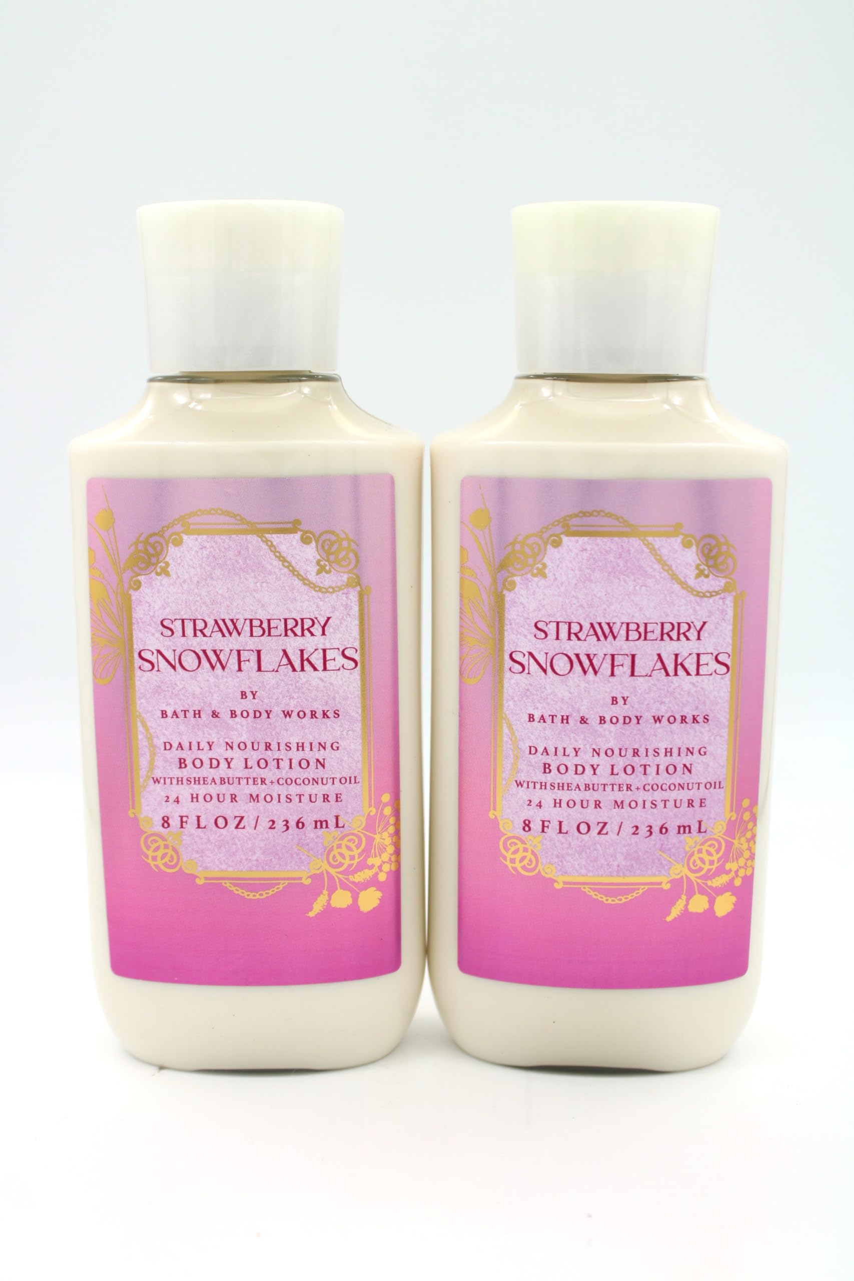 Strawberry Snowflakes Nourishing Body Lotion - 8 fl oz (2 Pack) | Moisturizing Bath & Body Care for Dry Skin - Perfect for Daily Hydration & Winter Skincare Routine