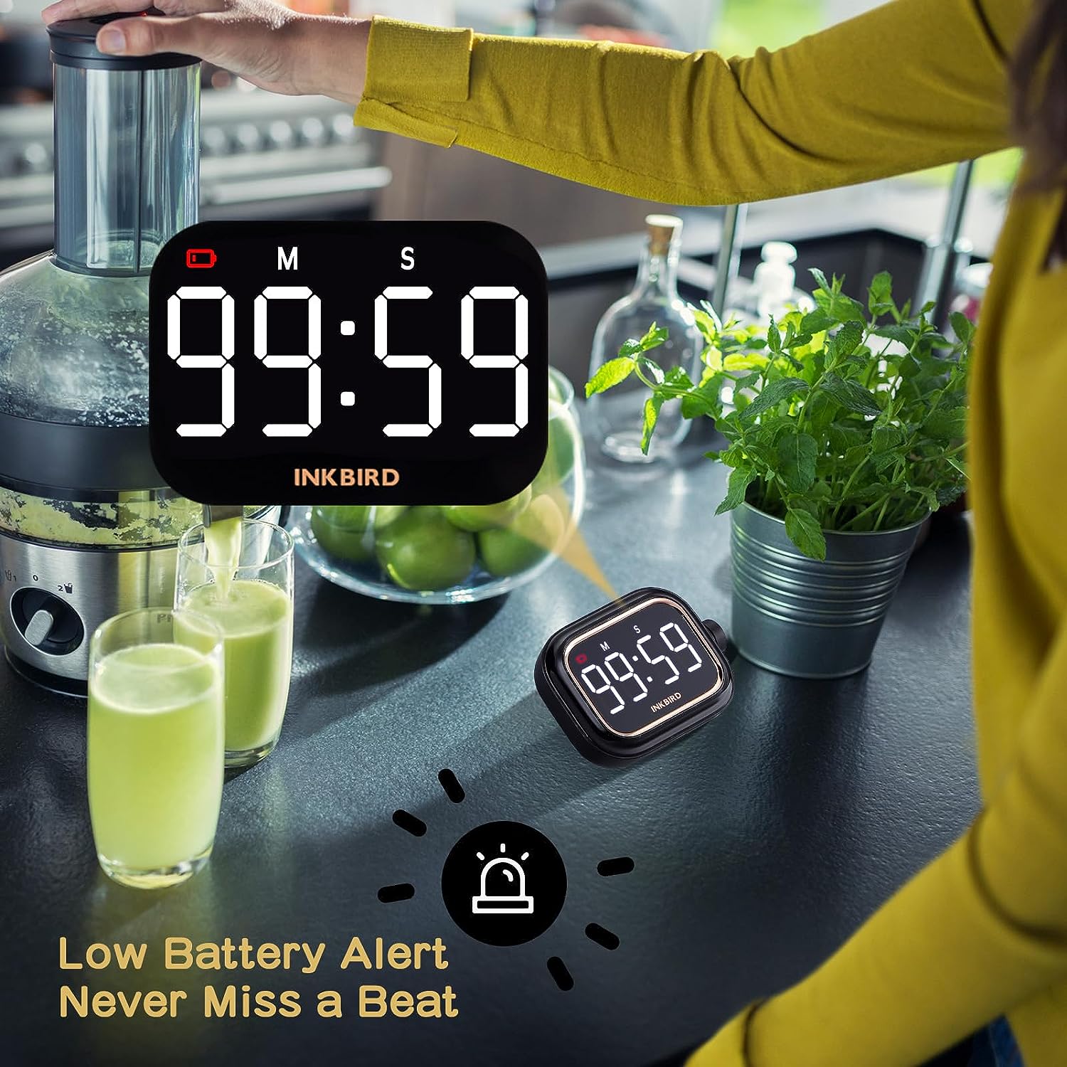 Digital Kitchen Timer IDT 02 - Countdown & Alarm Cooking Timer for Baking, Grilling, and Meal Prep - Perfect for Home Chefs & Professional Kitchens
