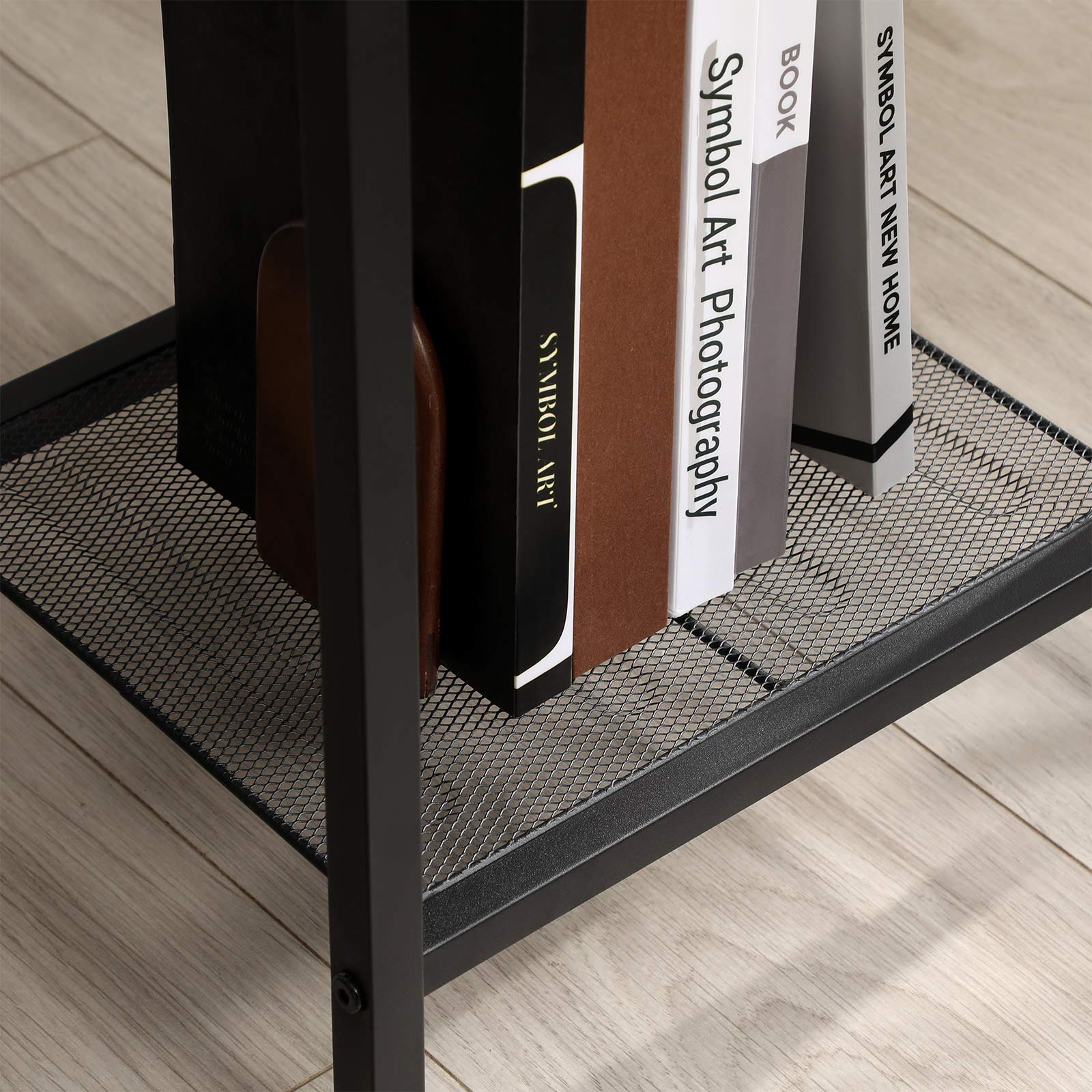 VASAGLE 2-Pack 3-Tier End Tables with Steel Frame - Nightstands & Side Tables for Living Room & Bedroom - Easy Assembly Small Space Furniture in Chestnut Brown - Perfect for Apartment, Dorm, or Office Use