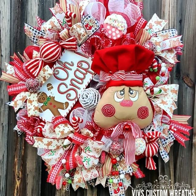 12x6 Inch Wooden Gingerbread Man Christmas Sign - Oh Snap Gingerbread Wall Decor for Holiday Home, Office & Gift Giving