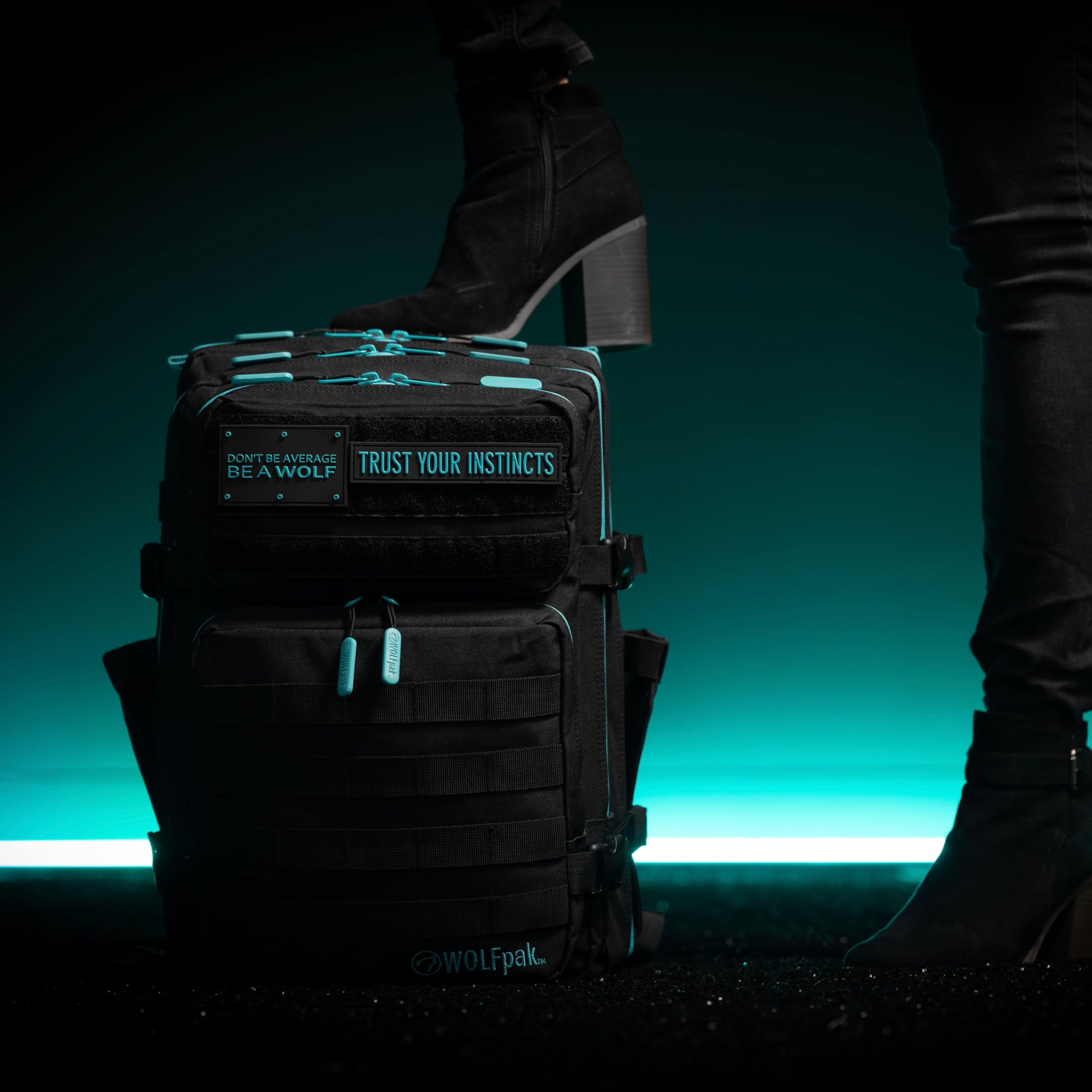 WOLFpak 35L Waterproof Hiking Backpack - Fierce Aqua Outdoor Gear for Camping, Travel & Work | Durable Daypack with Laptop Sleeve