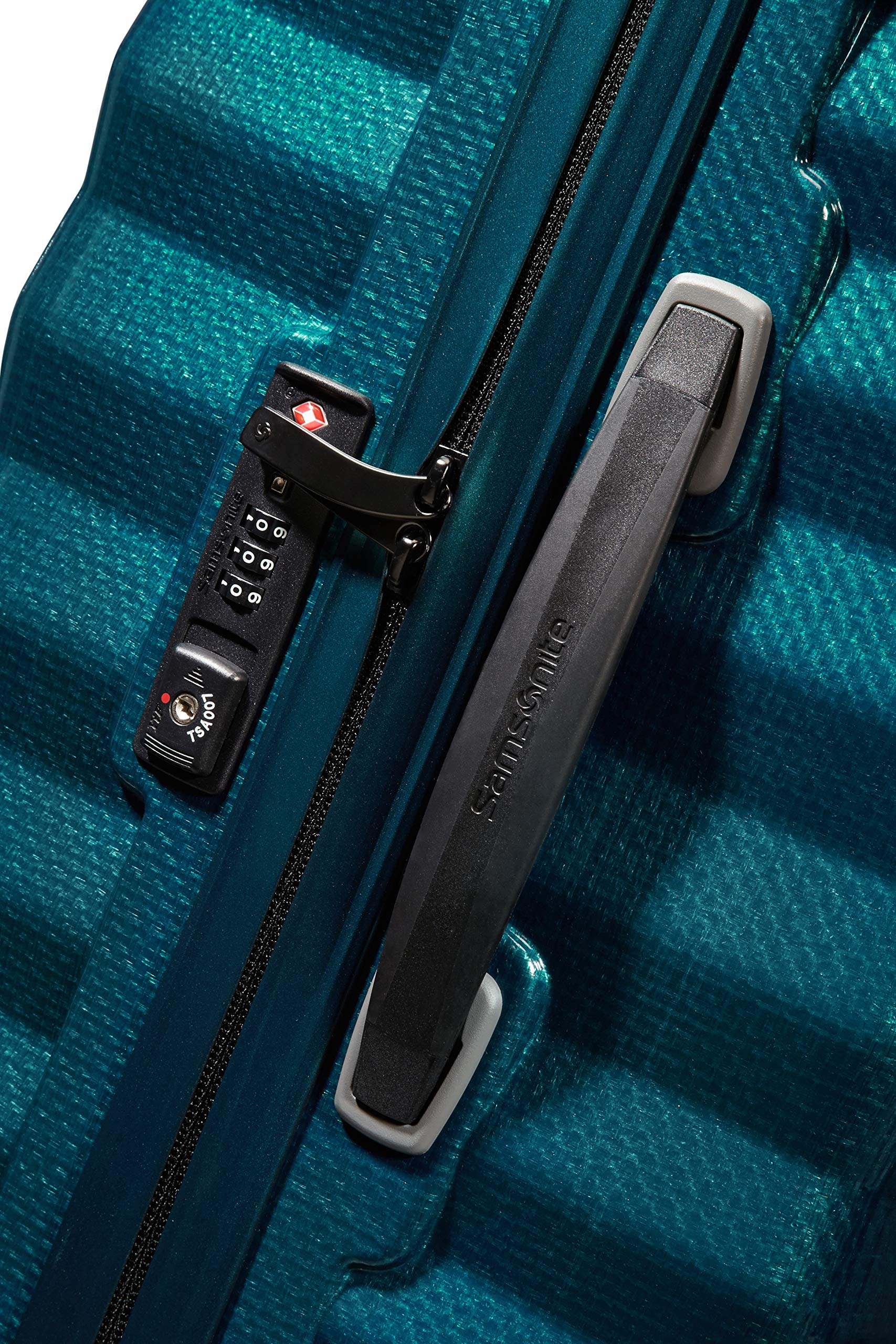 Samsonite Lite-Shock 55cm Carry-On Luggage 36L Petrol Blue - Lightweight Spinner Suitcase for Business Travel & Weekend Getaways
