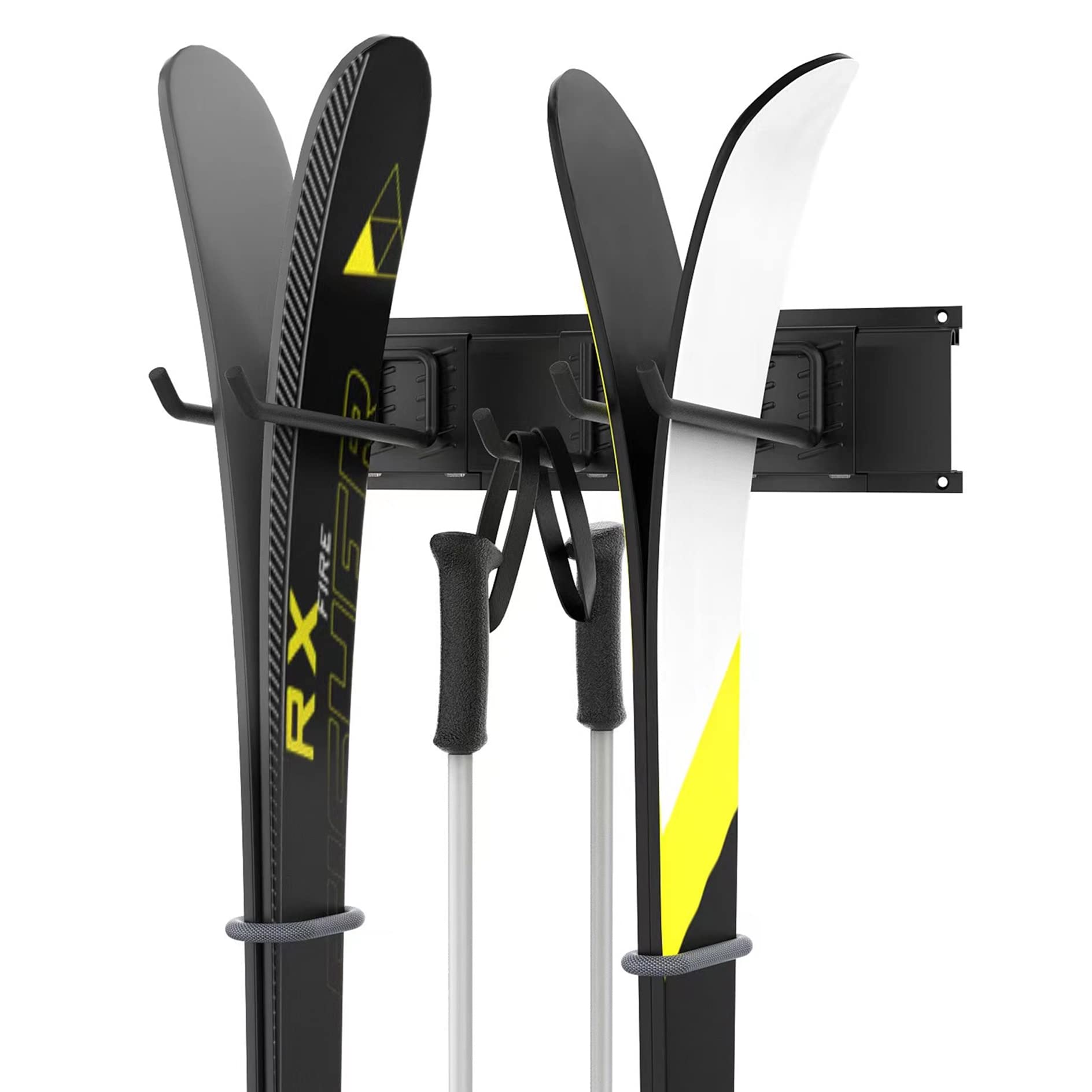 Heavy Duty Ski Wall Rack - Garage Storage Organization System for Skis & Snowboards - Holds Up to 100lbs - Perfect for Home, Shed & Garage Organization - Space Saving Solution for Winter Sports Equipment Storage