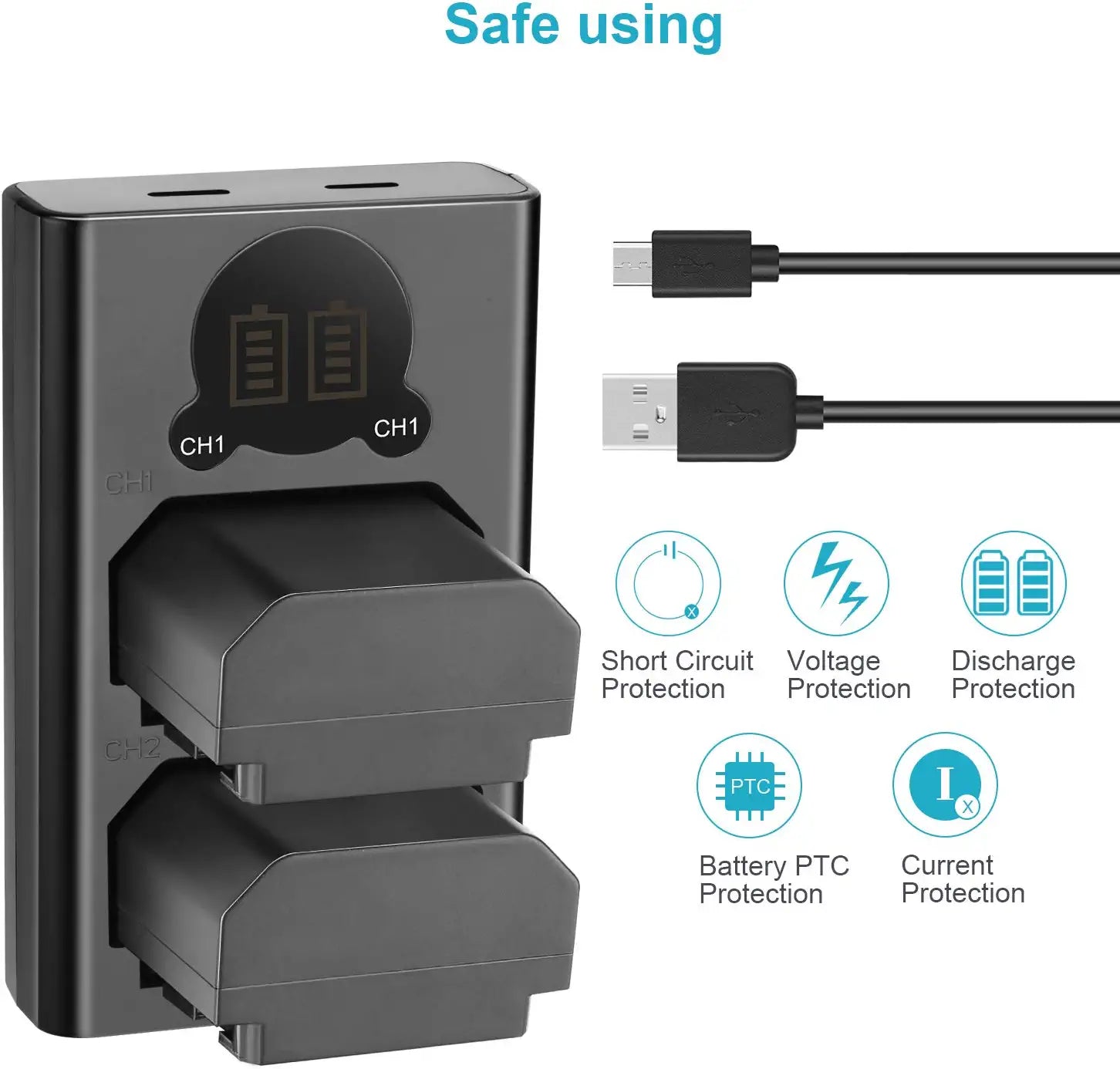 NEEWER NP-FZ100 Replacement Battery Charger Set for Sony Cameras - Compatible with Sony A7 III, A7R III, A9 & More - Perfect for Travel, Vlogging & Professional Photography