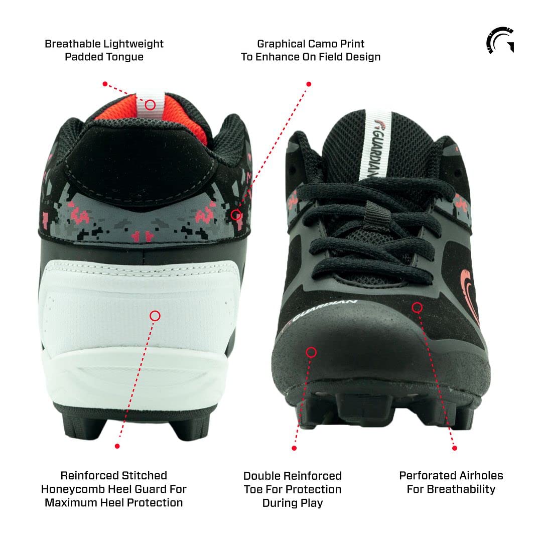 Youth Baseball Cleats for Boys & Girls - High Top Guardian Baseball Shoes with Metal Spikes | Perfect for Softball, Little League & Field Sports