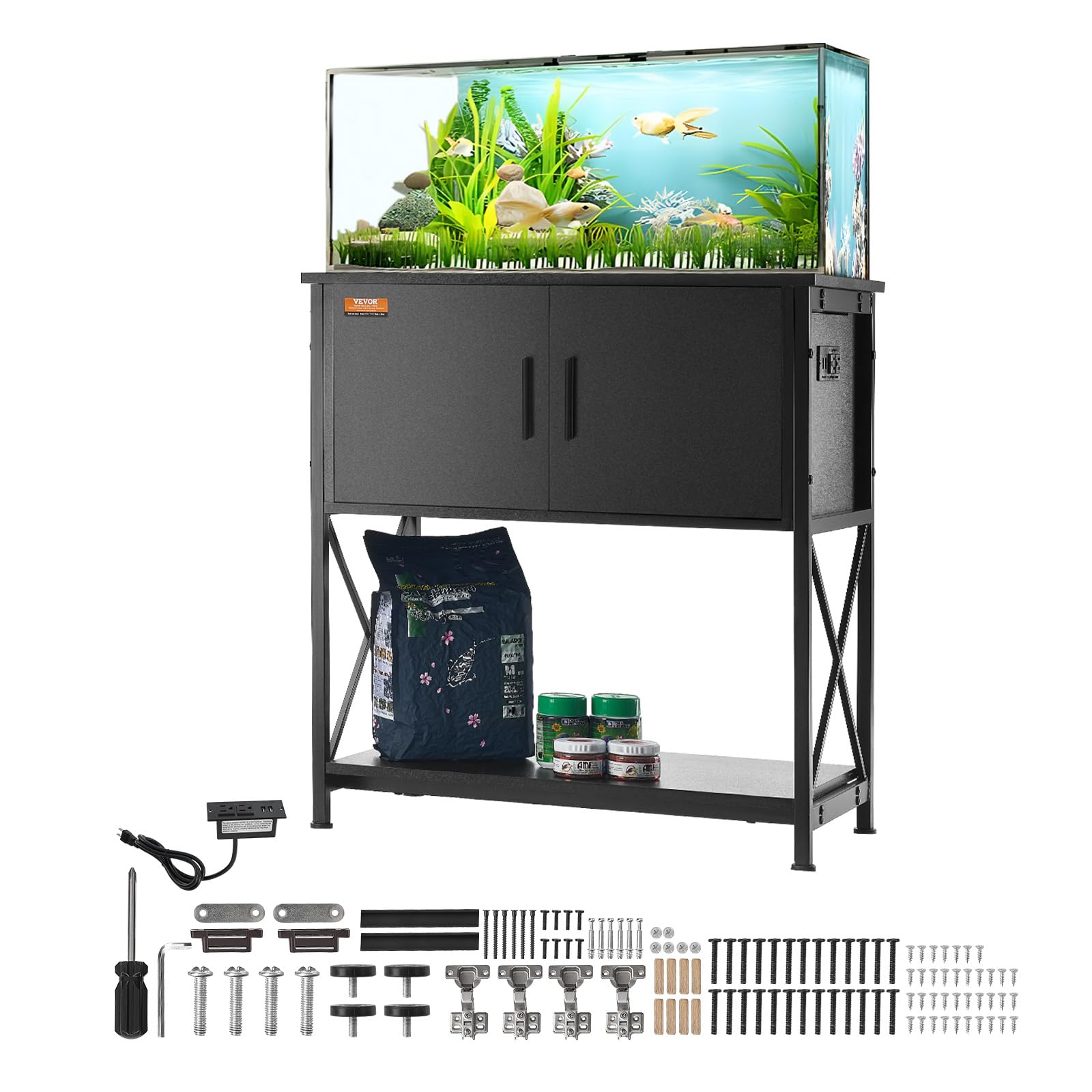 VEVOR 29 Gallon Aquarium Stand - Heavy Duty Steel & MDF Fish Tank Stand for Reptiles/Turtles (28.7