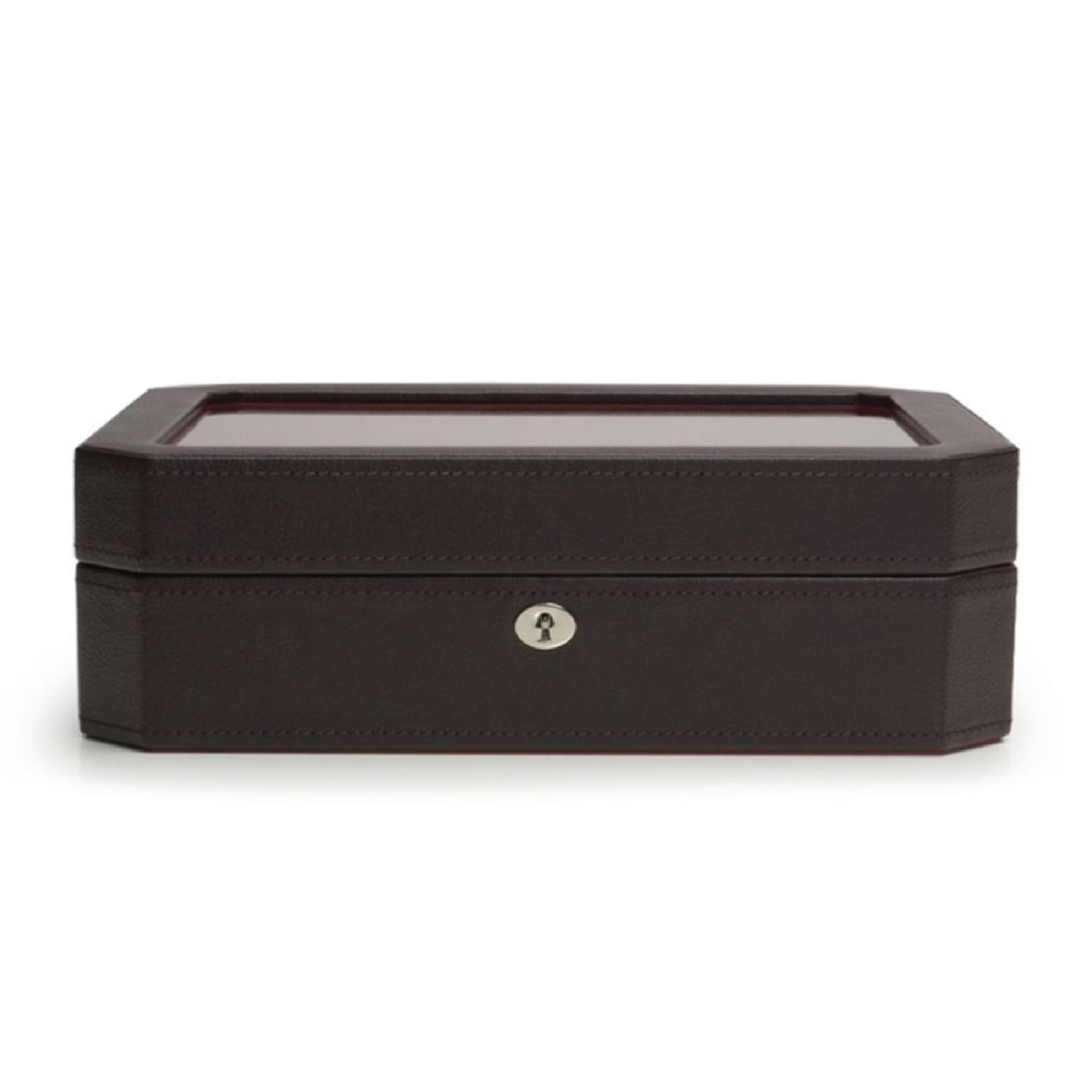 Premium WOLF Windsor 10-Slot Watch Organizer Box - Genuine Vegan Leather Storage Case for Men's Watches | Perfect for Travel, Gift & Luxury Watch Collection Display (Brown/Orange)