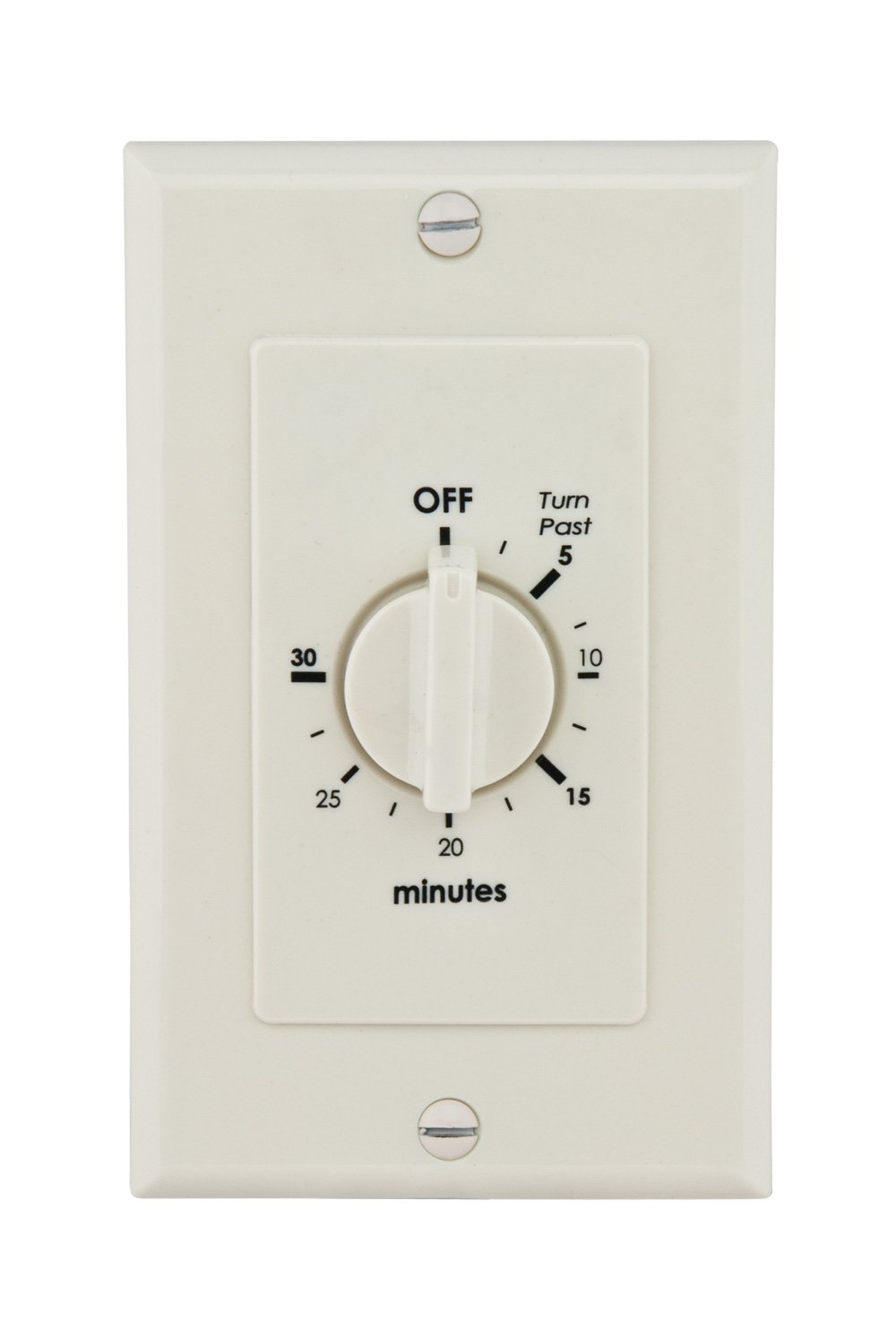 Reliance Controls WB030A 30-Minute Spring-Wound In-Wall Timer Switch - Almond Color for Bathroom, Kitchen & Home Automation
