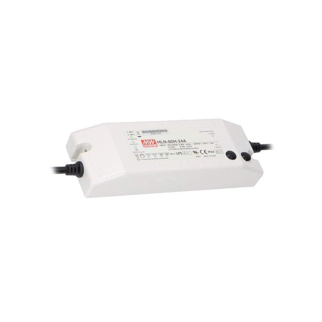 24V 3.4A 81.6W IP67 Waterproof LED Power Supply with OCP & Adjustable Output - Perfect for Outdoor LED Strips, Signage & Landscape Lighting