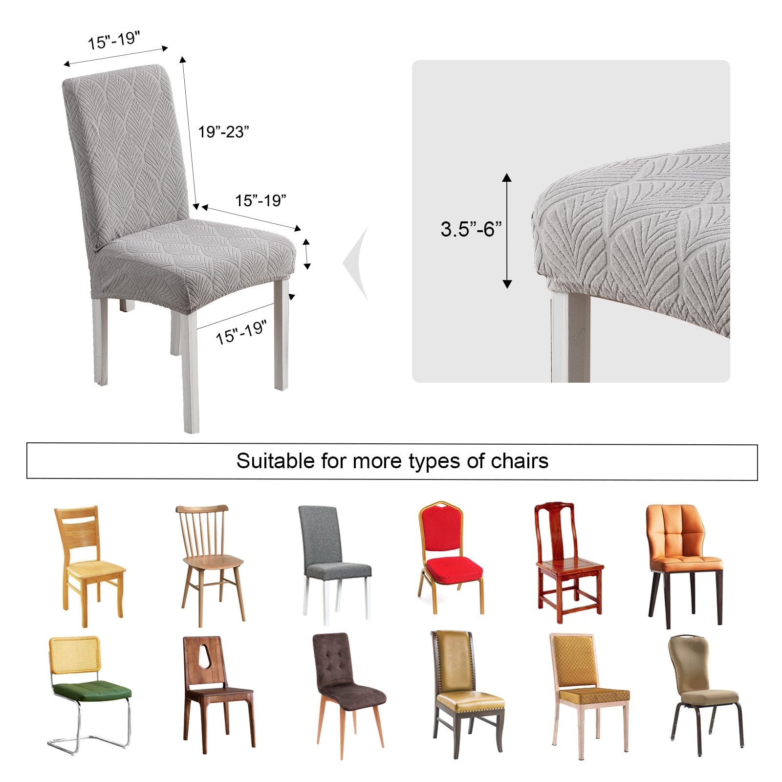 Waterproof Stretch Dining Chair Covers - Washable & Removable Parsons Chair Slipcovers for Kitchen & Dining Room - Perfect for Everyday Use, Parties & Home Decor Protection
