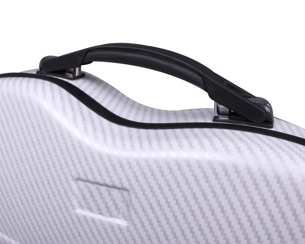 Premium 4/4 Carbon Fiber Violin Case with Password Lock - Lightweight & Durable Protective Violin Box for Travel & Storage (White) - Perfect for Musicians, Students & Performers