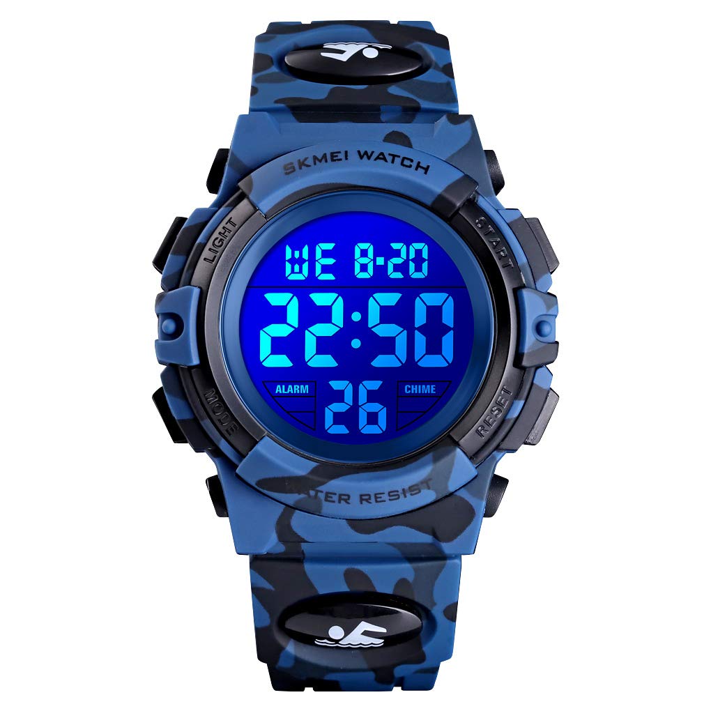 FIZILI Kids Digital Sports Watch - Waterproof Boys & Girls Wristwatch with Alarm, Stopwatch, 12/24H Time & Calendar - Perfect for Outdoor Activities, School & Sports (Ages 3-15)