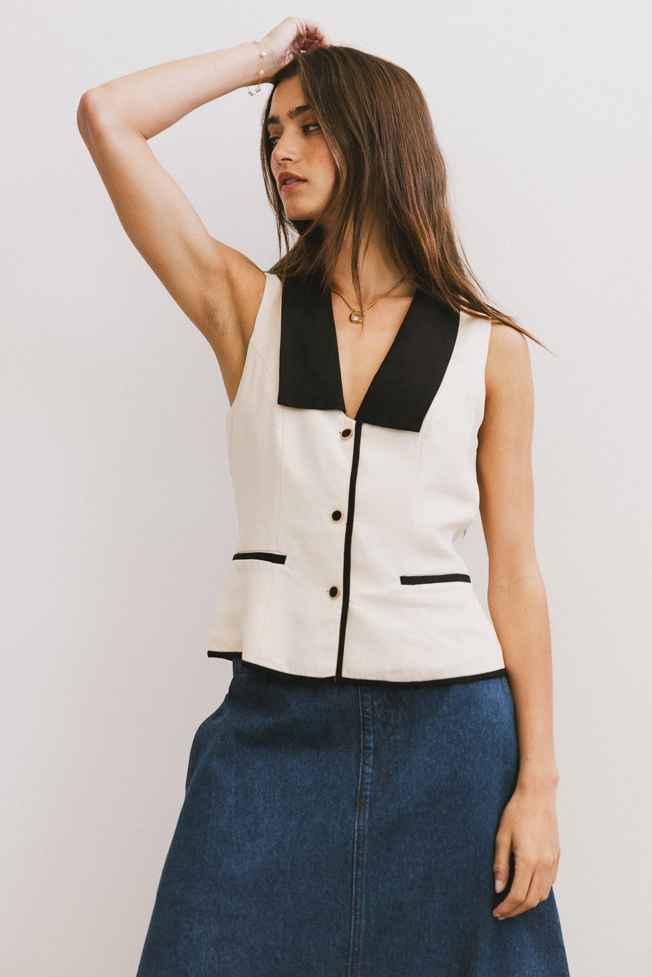 Linda Collared Vest for Women - Stylish Layering Piece for Fall & Winter Outfits | Perfect for Office, Casual Wear & Date Nights