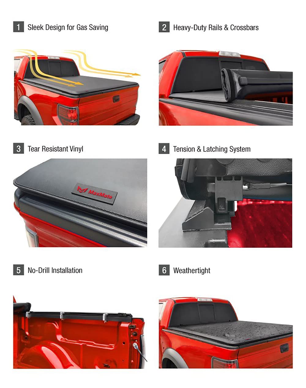 MaxMate Soft Roll-up Truck Bed Tonneau Cover for 2022-2025 Toyota Tundra 6.5' (79