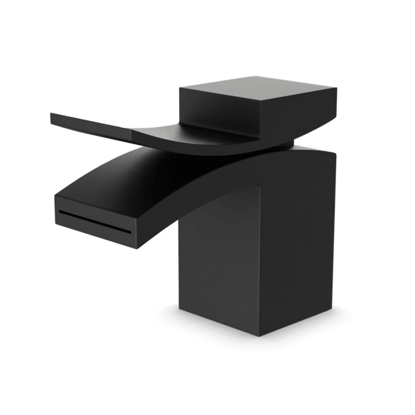 Quarto Square Single Hole Bathroom Faucet with Front Flow - Modern Waterfall Sink Faucet for Bathroom Vanity, Powder Room & Guest Bath Installation
