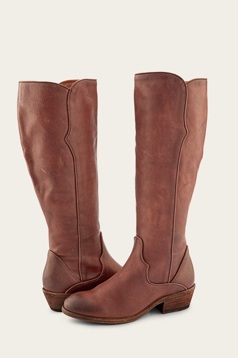 Premium Carson Piping Tall Wide Calf Boots - Pre-Owned & Authentic | Perfect for Winter Fashion, Office Wear & Outdoor Activities