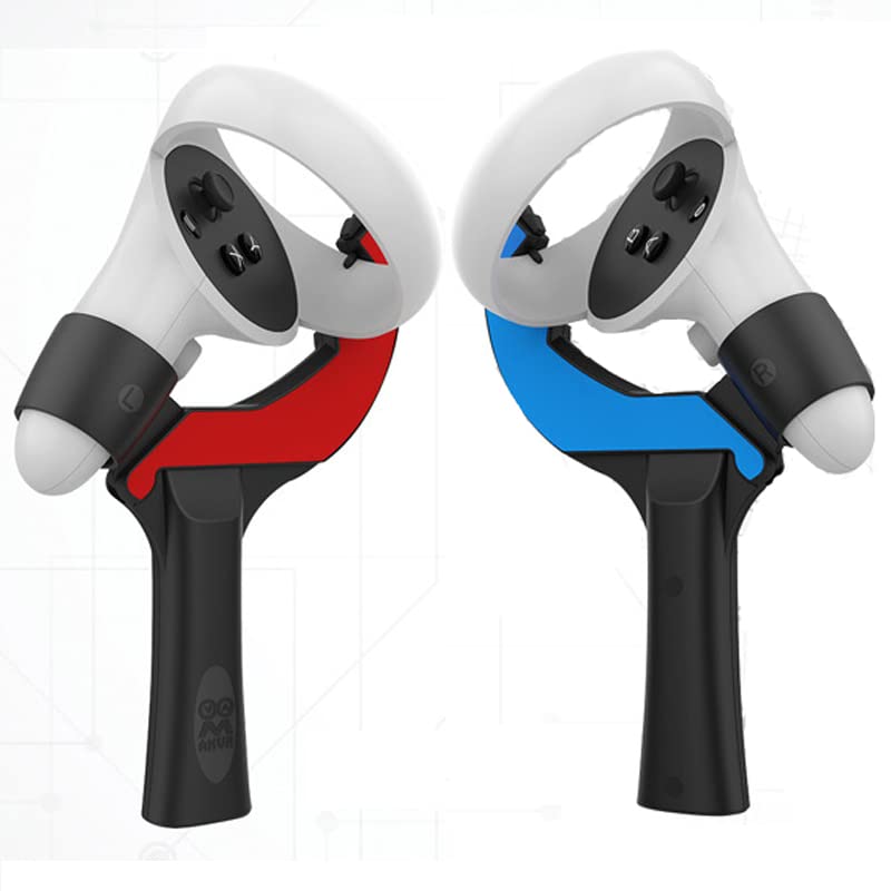 Aokicase VR Controller Handle for Oculus Quest 2 - Table Tennis Racket Grip, VR Golf Club Attachment, First Person Tennis Accessories - Enhance Your VR Gaming Experience