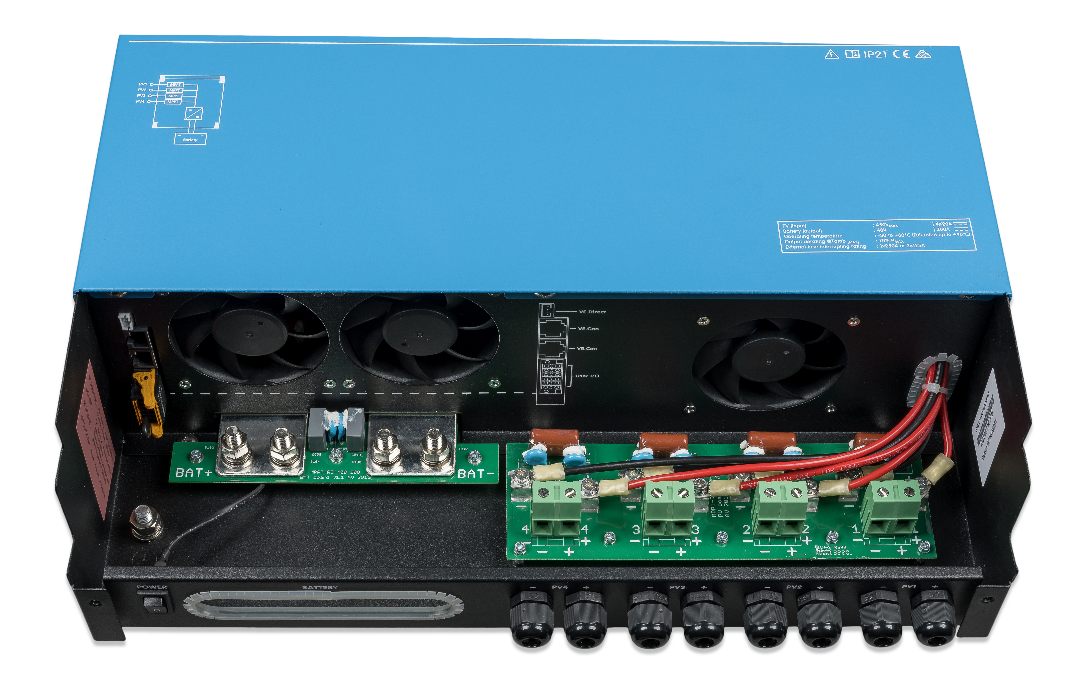 Victron Energy SmartSolar MPPT RS 450/200 Tr Solar Charge Controller - 200A 450V High Efficiency MPPT Regulator for Off-Grid Solar Systems | Perfect for RV, Marine, and Home Solar Power Installations