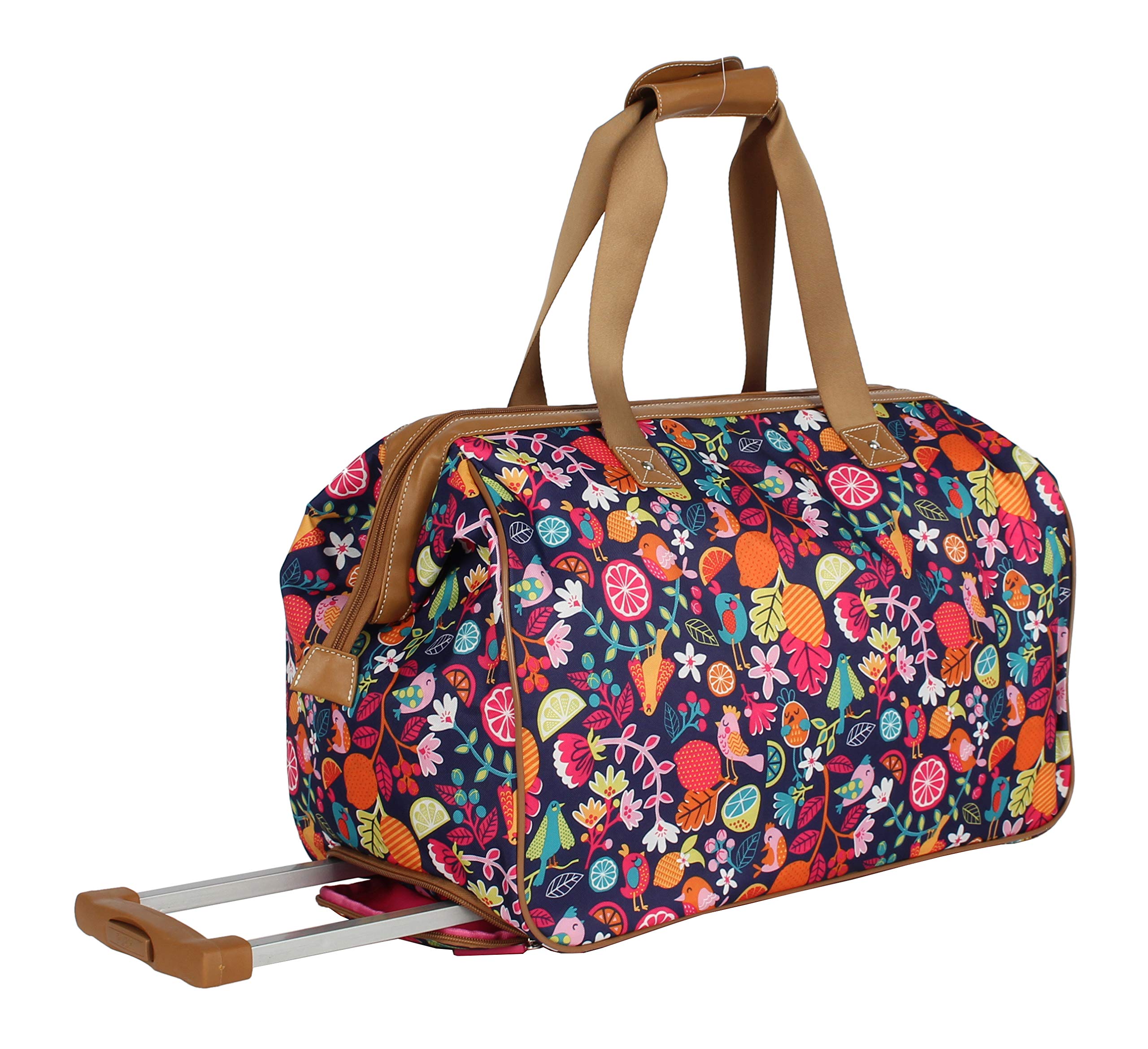 Lily Bloom 22-Inch Rolling Duffel Bag with Wheels - Lightweight Weekender Overnight Travel Carry-On Suitcase for Women | Perfect for Gym, Business Trips & Weekend Getaways