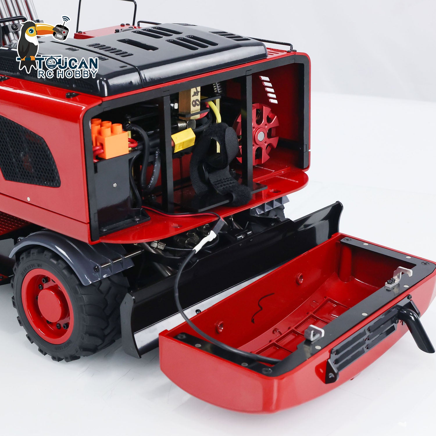 1/14 Scale Metal RC Hydraulic Excavator R946 PL18EV - Remote Control Wheeled Digger with Motor, Servo, ESC, LED Lights & Battery - Ready-to-Run Construction Toy for Kids & Adults - Perfect for Backyard Digging, Construction Play & RC Hobby Enthusiasts