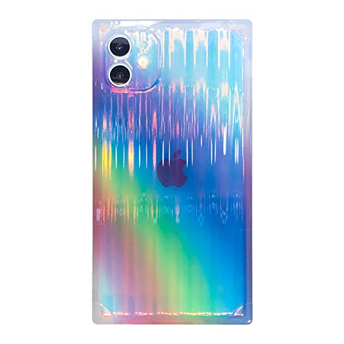 Doowear iPhone 11 Pro Max Case - Clear Square Protective Cover with Reinforced Corners | Slim Thin Design | Shockproof TPU Bumper & Hard Back | Transparent Rainbow for iPhone 11 Pro Max 6.5
