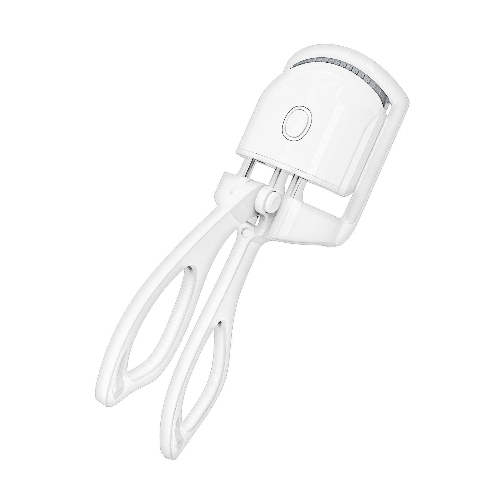 Rechargeable Heated Eyelash Curler with Warming Silicone Pads - Electric Lash Curler for Natural Lashes, Eye Makeup Tool (White) | Perfect for Home Use, Travel & Professional Makeup Application