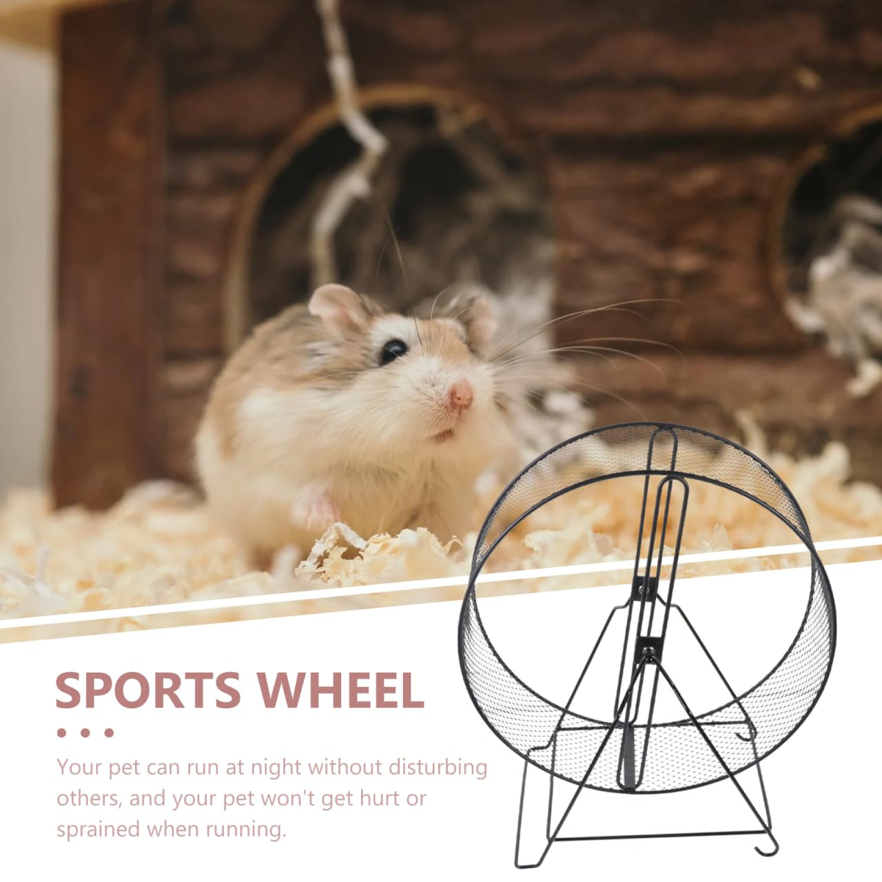 Mikikit Hamster Exercise Wheel with Stand - Silent Spinning Small Pet Running Wheel for Hamsters, Gerbils, Rats & Hedgehogs | Durable Mesh Design for Cage Accessories & Small Animal Fitness Toys (Perfect for Nighttime Play & Daily Exercise)