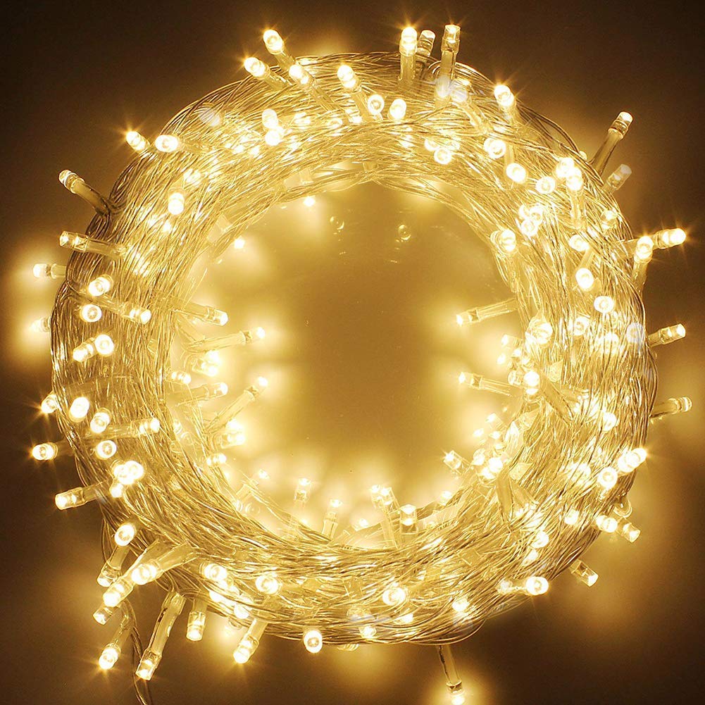 Twinkle Star 200 LED String Lights - 66ft Waterproof Outdoor/Indoor Christmas Lights with 8 Modes, Warm White - Perfect for Christmas Trees, Weddings, Parties, Bedroom & Garden Decor