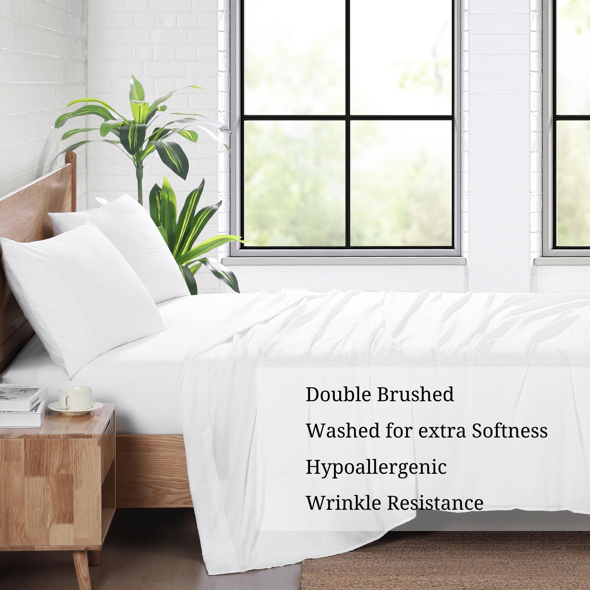 Split King Sheet Set for Adjustable Beds - 100% Brushed Microfiber, Pre-Washed, Ultra Soft & Deep Pocket (Fits 15