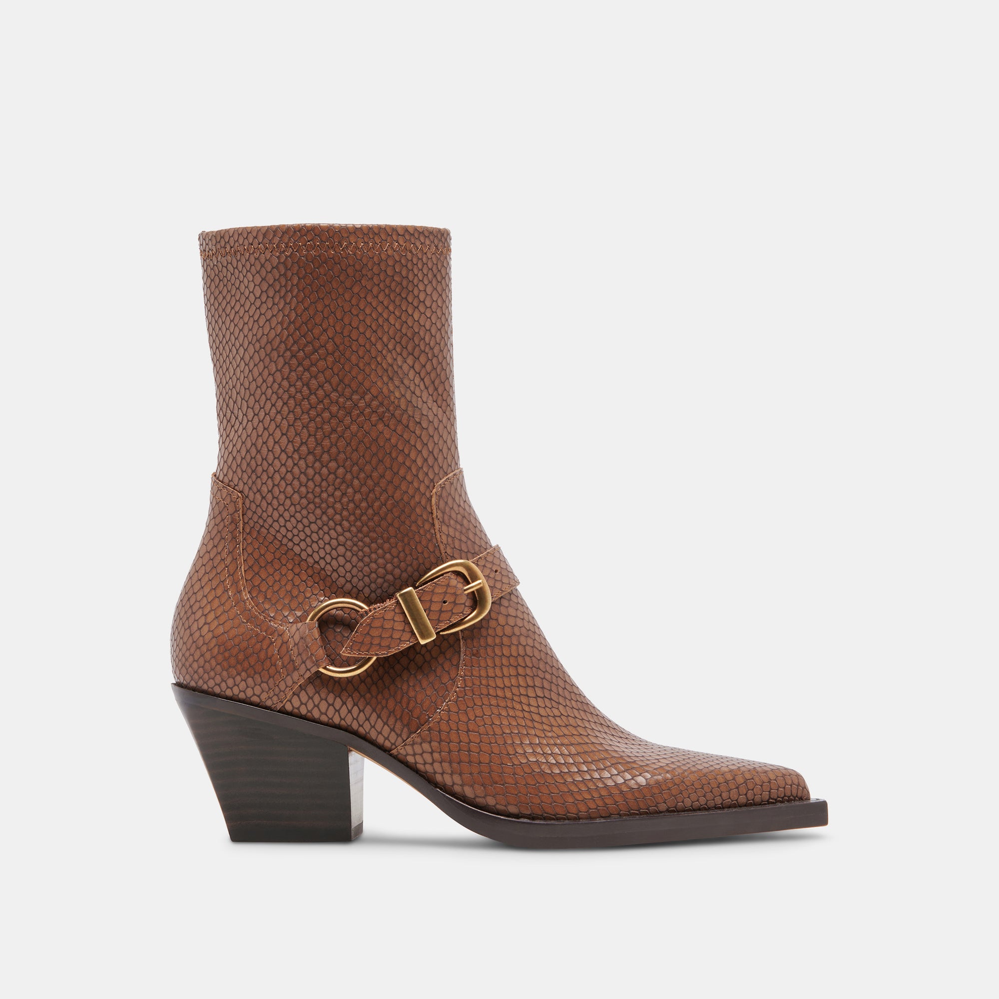 RAVE Wide Calf Boots for Women - Saddle Embossed Leather Knee High Riding Boots - Perfect for Fall, Winter & Country Style Outfits