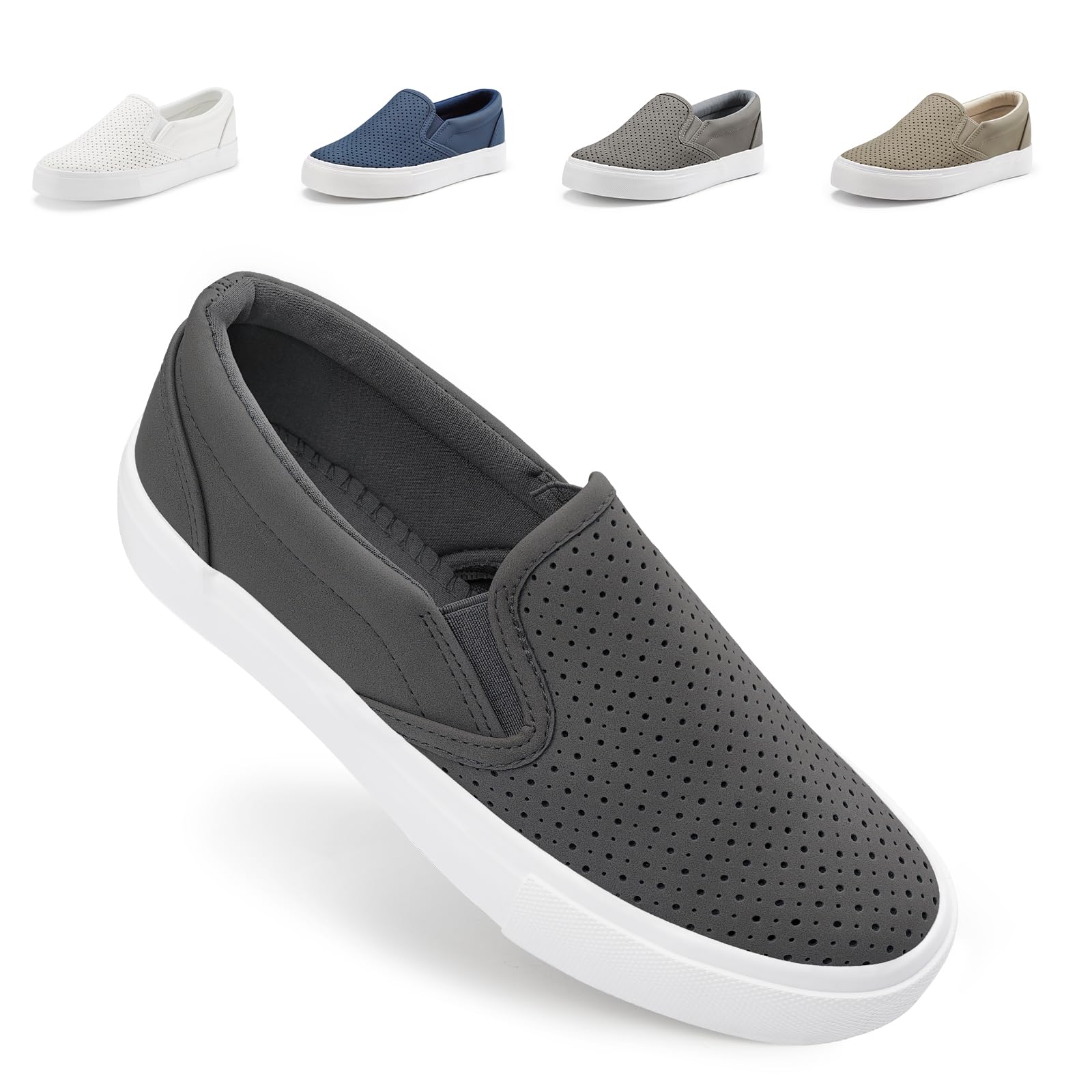JENN ARDOR Women's Slip-On Sneakers - Comfortable Memory Foam Walking Shoes - Fashion Loafers & Casual Flats for Everyday Wear - Perfect for Work, Travel & Running Errands
